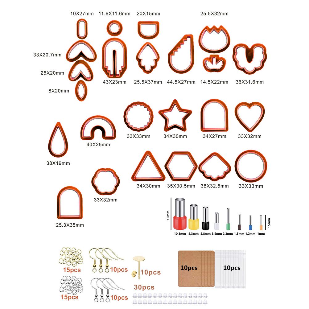 142 Pcs Polymer Clay Cutters Set Clay Earring Cutters with Earrings view 2