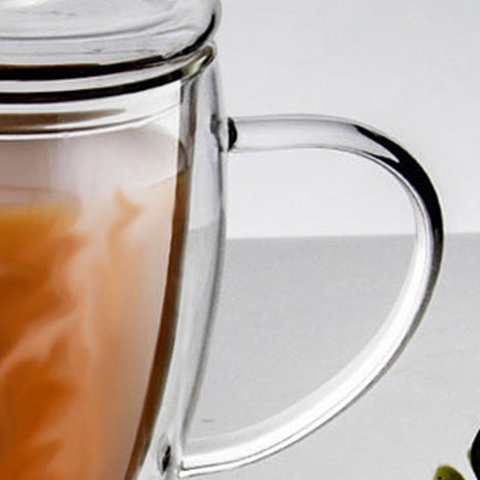 Transparent Double Wall Cup with Lid Thickened Coffee Cup Double Milk Cup view 3