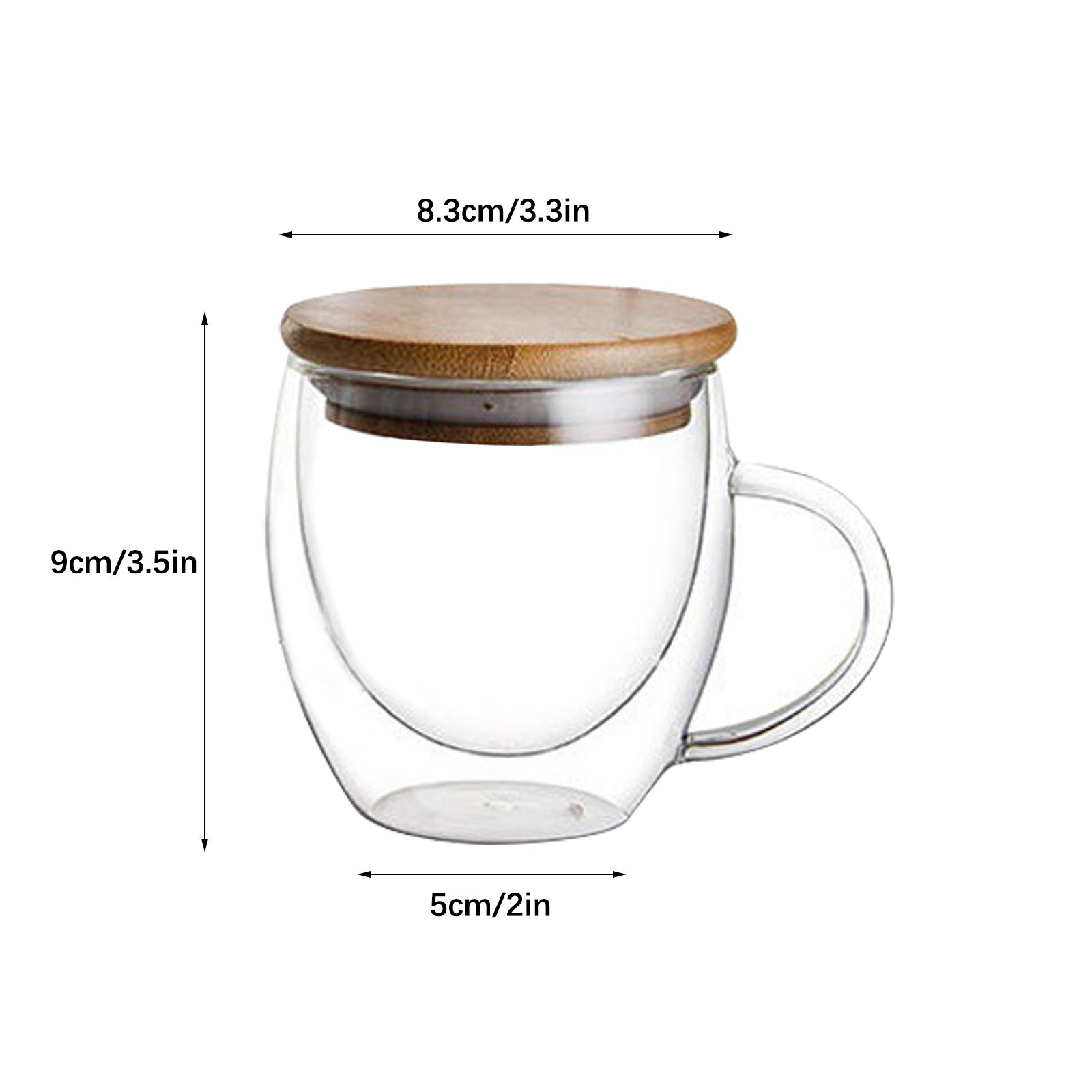 Transparent Double Wall Cup with Lid Thickened Coffee Cup Double Milk Cup view 4