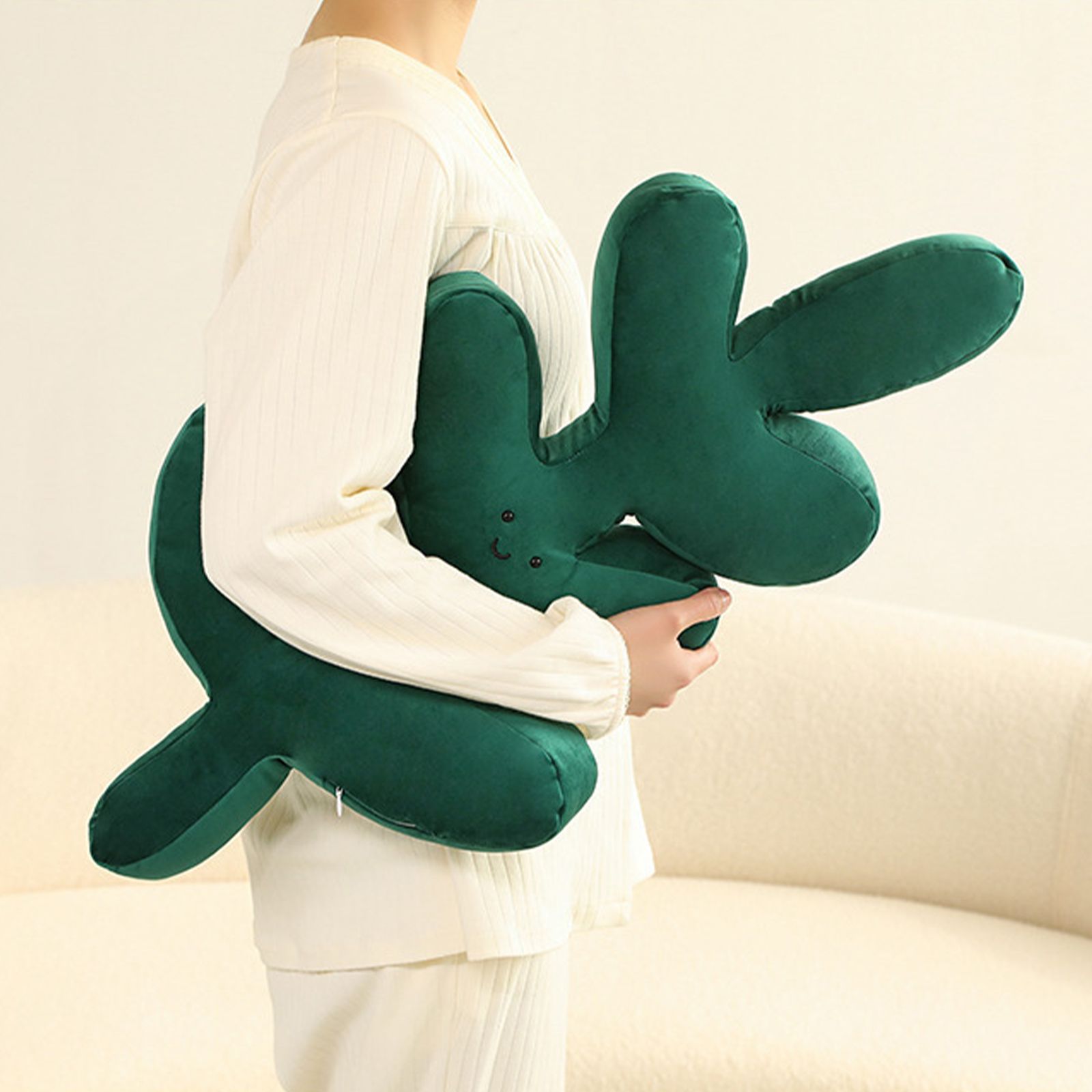 Turtle Back Bamboo Sofa Pillow Cushion Leaf Shaped Throw Pillow view 6