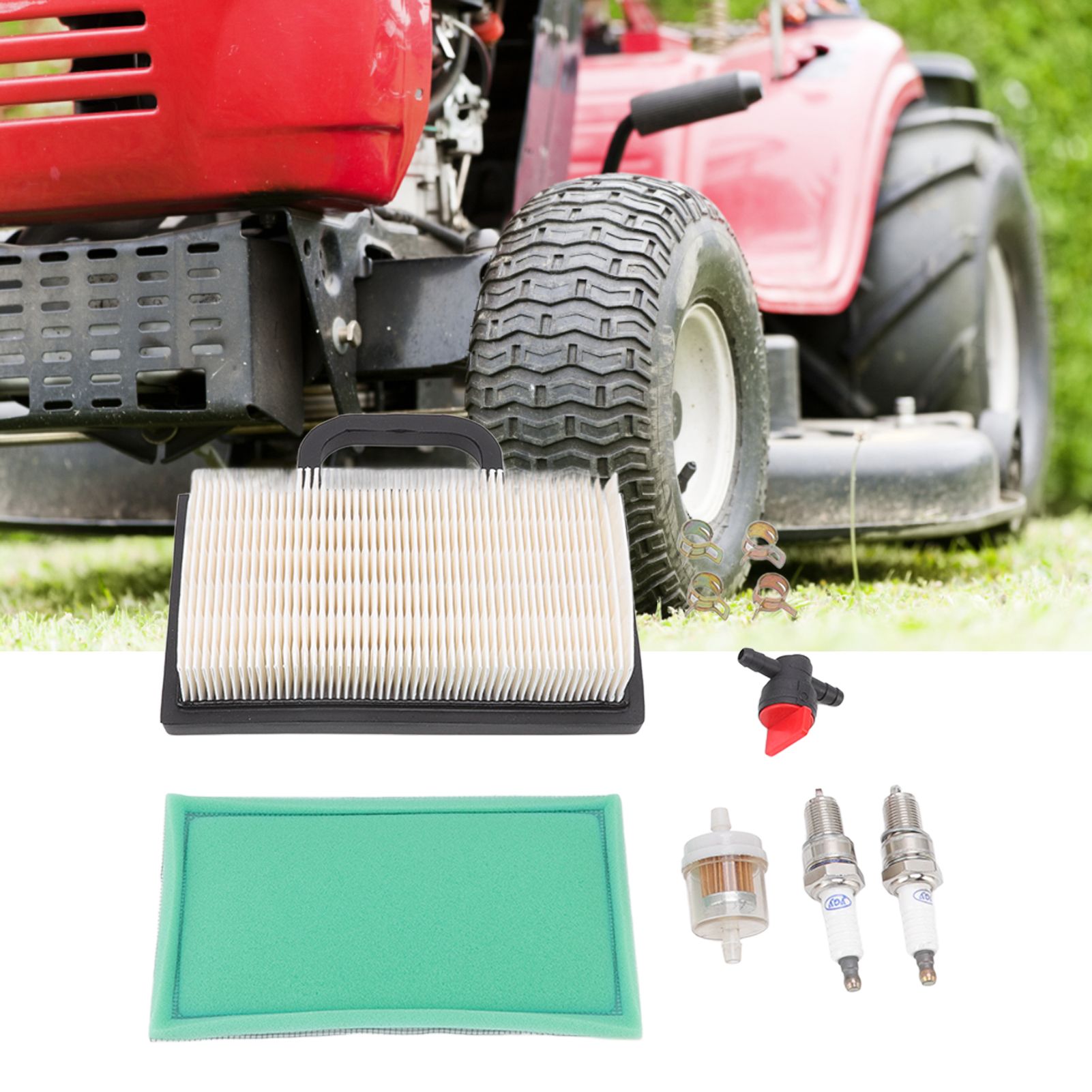 Lawn Mower Air Filter Set Air Filter Sparking Plug Valve Replacement Lawn view 12