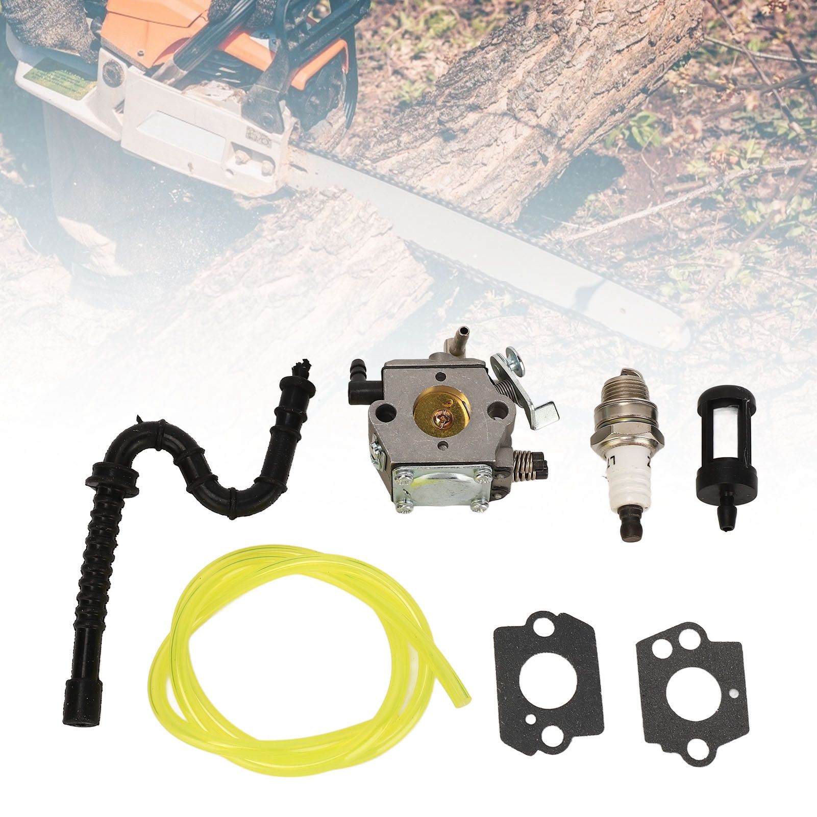 Chainsaw Carburetor Kit Carburetor Spark Plug with Fuel Pipe and Filter for view 11