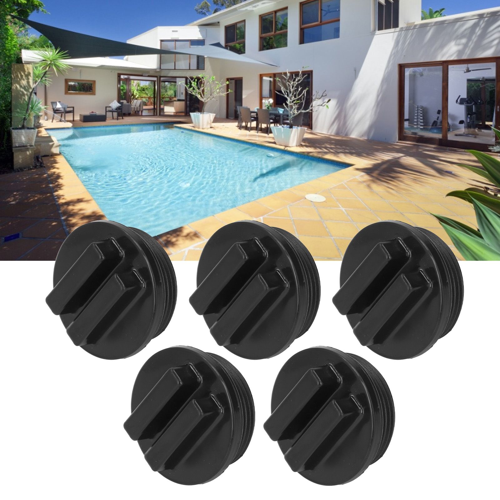 5Pcs G1 1/2 Male Thread Winter Plug Pool Return Line Filter Drain Plug with O view 12