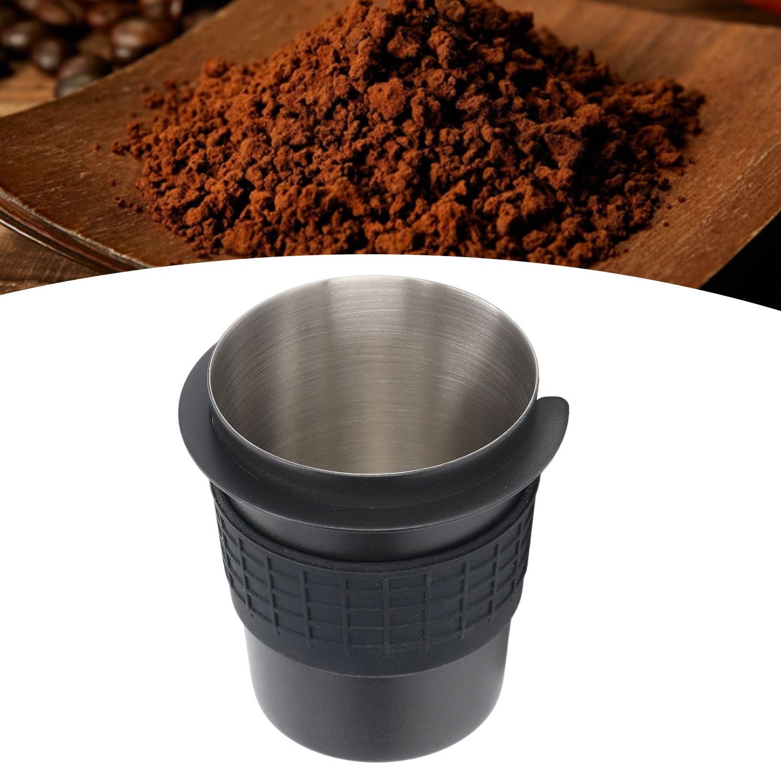 58mm Stainless Steel Coffee Dosing Cup Coffee Machine Handle Receiving Powder view 12