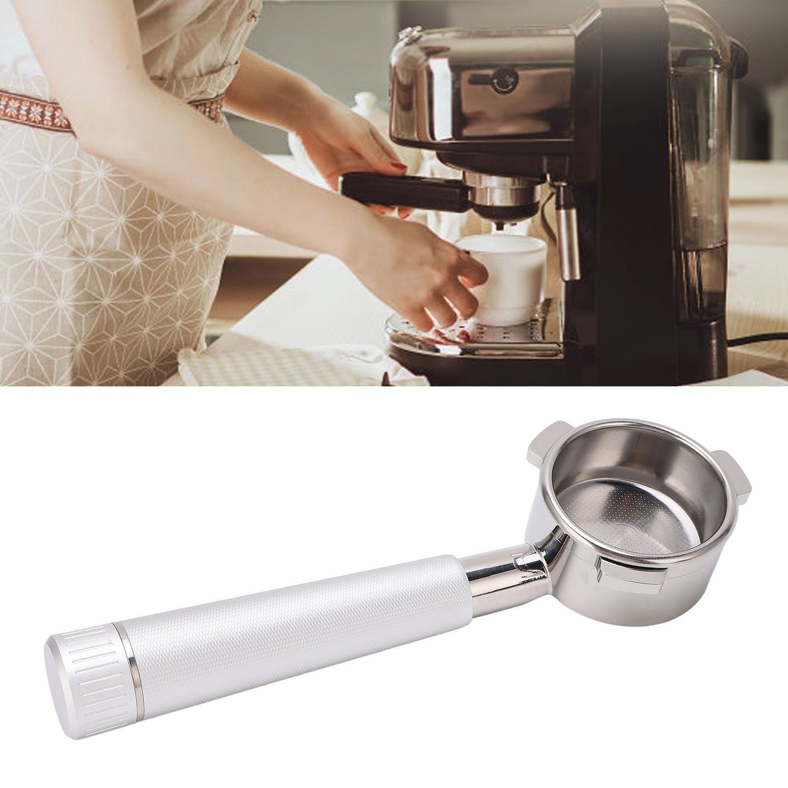 Coffee Portafilter Stainless Steel Bottomless 54mm 3 Ears Coffee Machine view 11