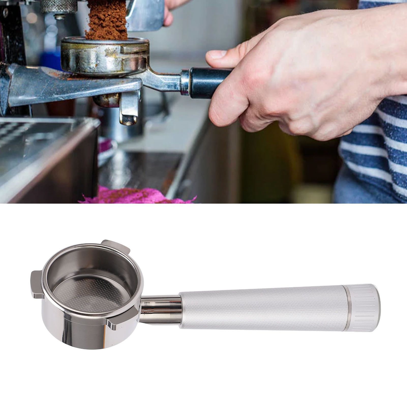 Coffee Portafilter Stainless Steel Bottomless 54mm 3 Ears Coffee Machine view 12