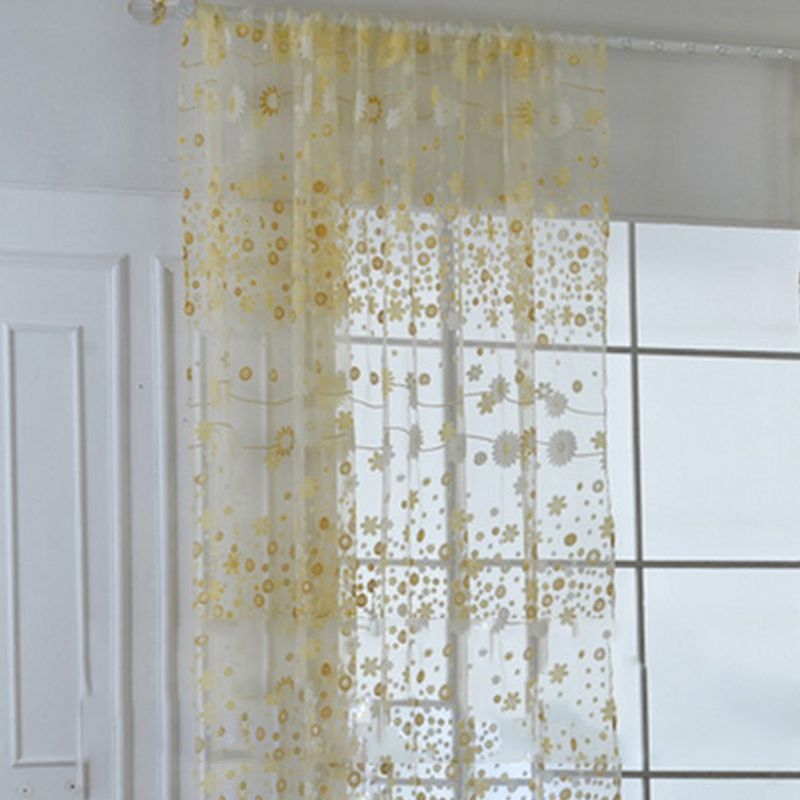 Sheer Curtain Innovative Elegant Translucent Floral Voile Drapes for Living view 2