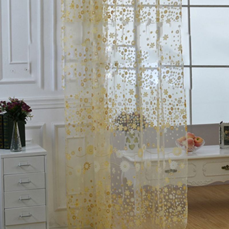 Sheer Curtain Innovative Elegant Translucent Floral Voile Drapes for Living view 4