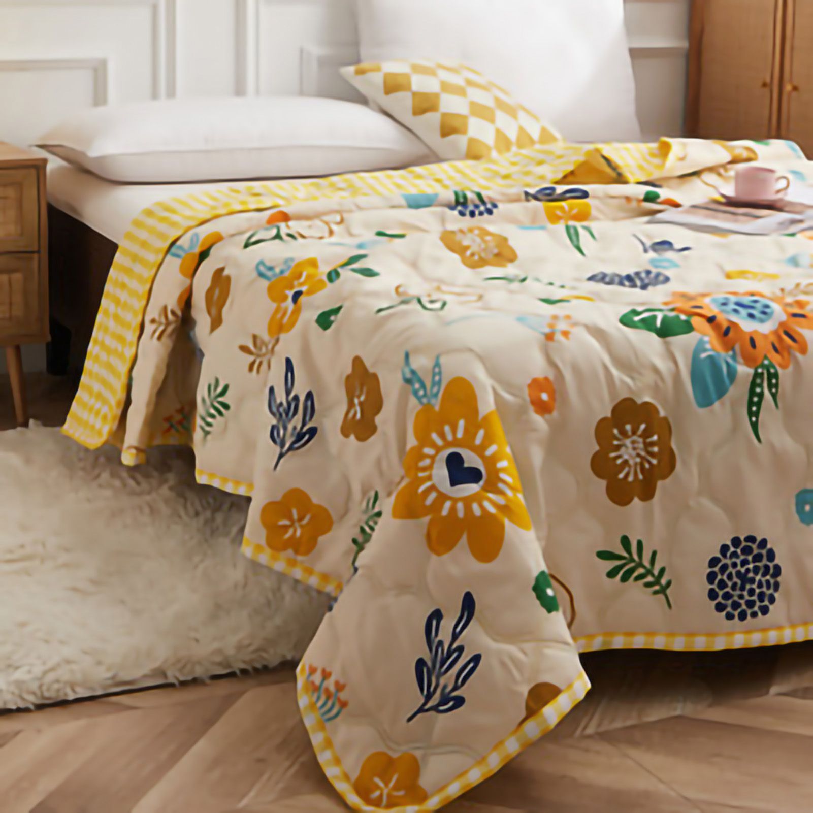 Summer Air Conditioner Quilt Machine Washable Soft Breathable Portable Air view 3