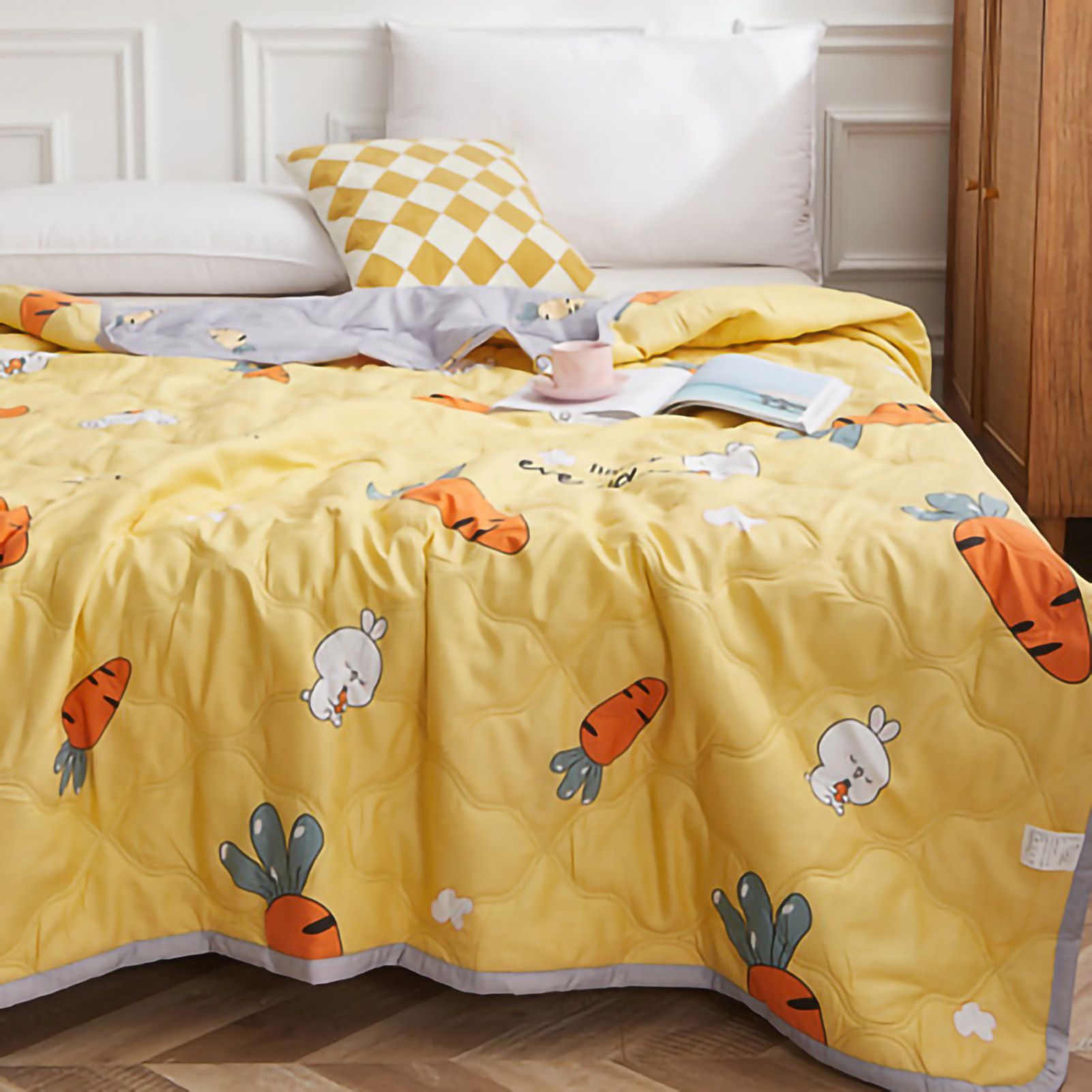 Summer Air Conditioner Quilt Machine Washable Soft Breathable Portable Air view 4