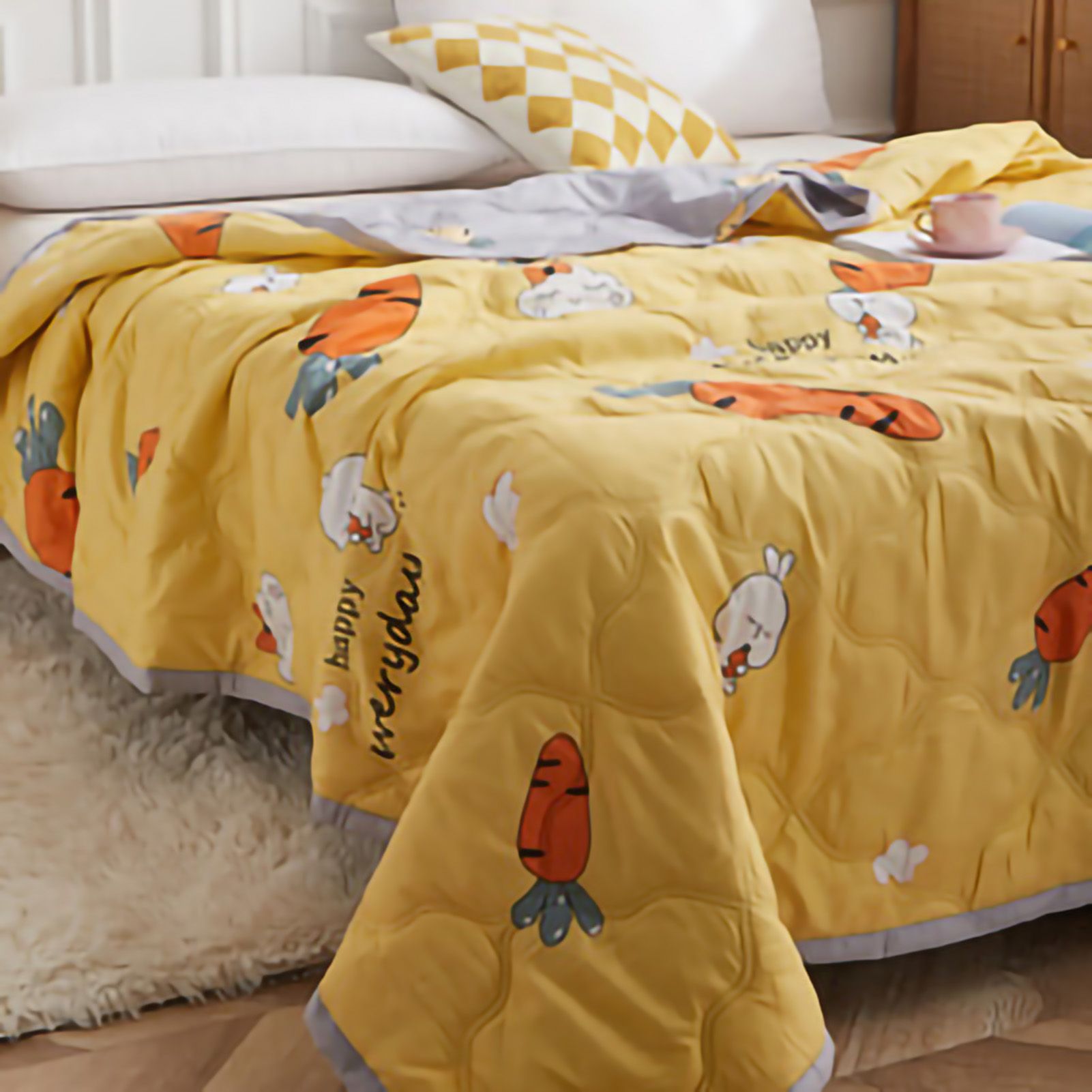 Summer Air Conditioner Quilt Machine Washable Soft Breathable Portable Air view 5