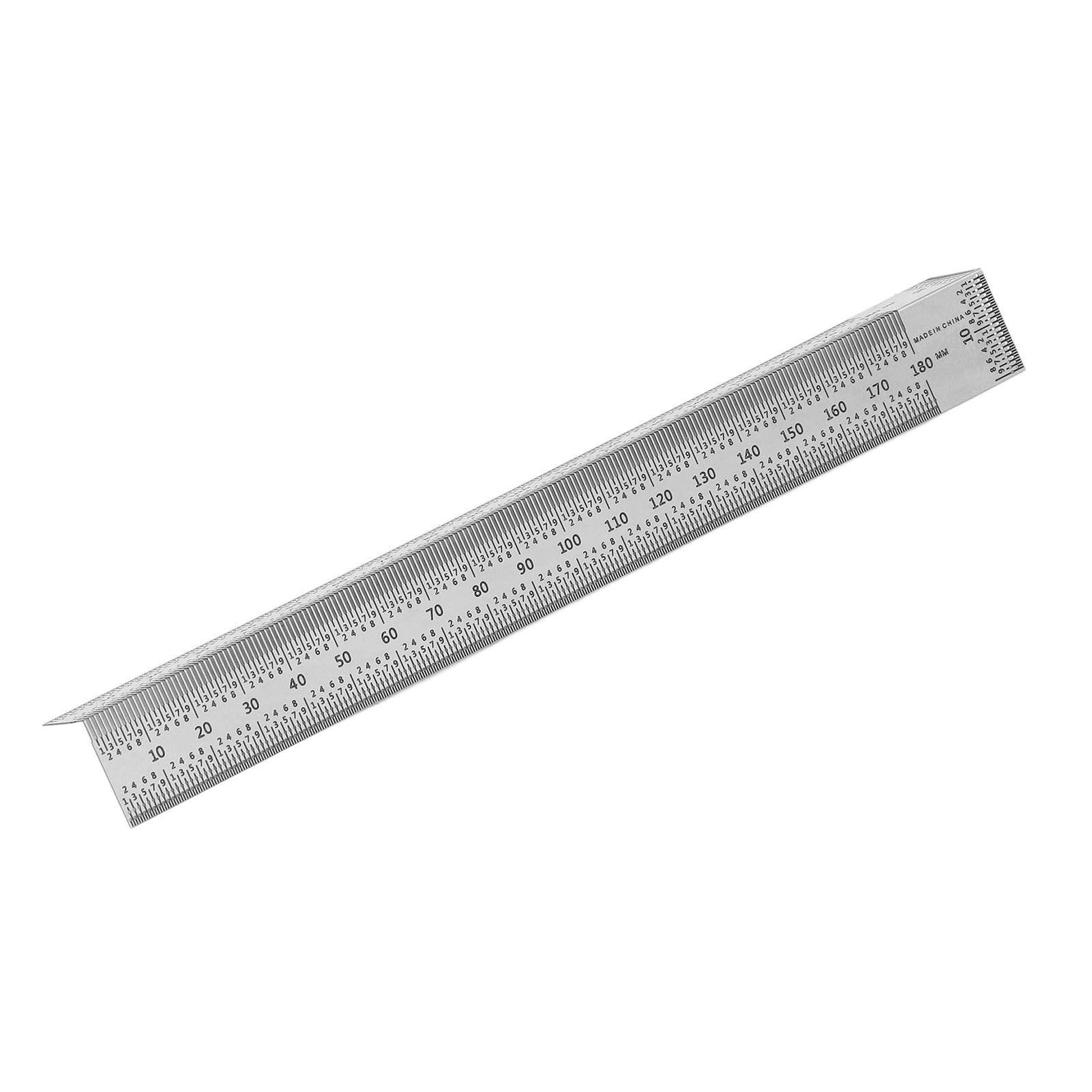 Woodworking Right Angle Ruler High Accuracy Hole Scribing Ruler 180mm Line view 3