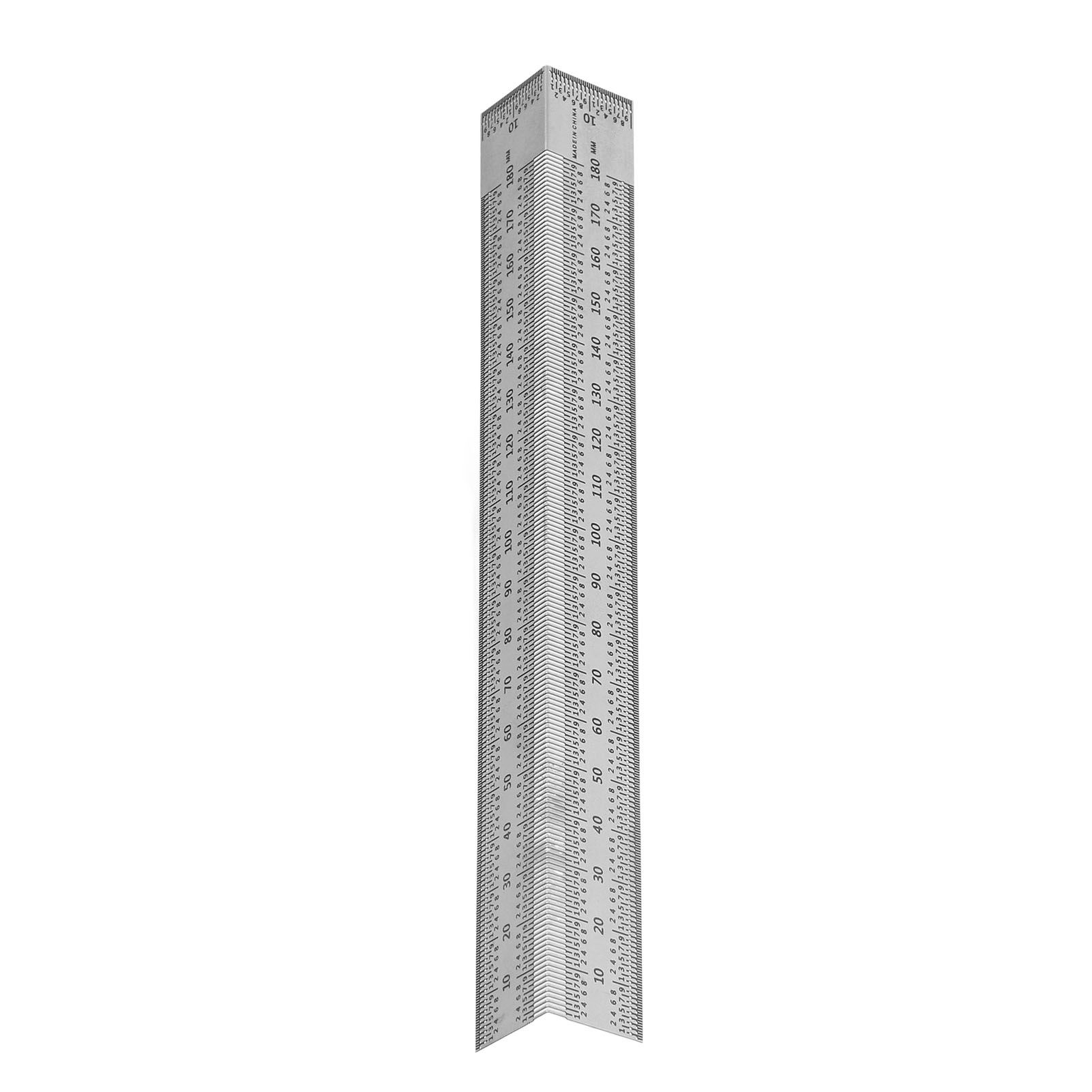 Woodworking Right Angle Ruler High Accuracy Hole Scribing Ruler 180mm Line view 6