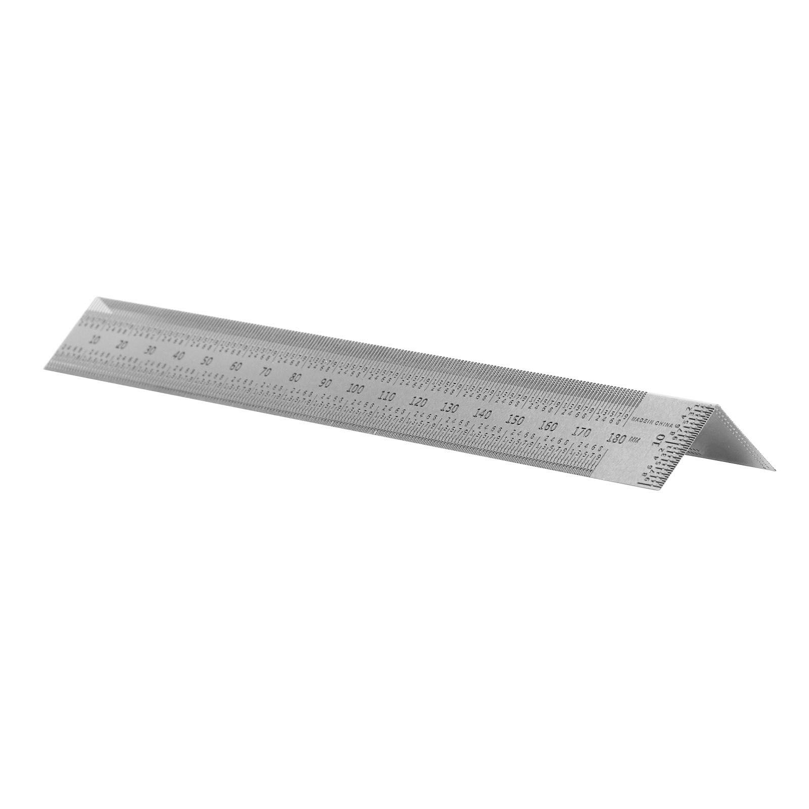 Woodworking Right Angle Ruler High Accuracy Hole Scribing Ruler 180mm Line view 10