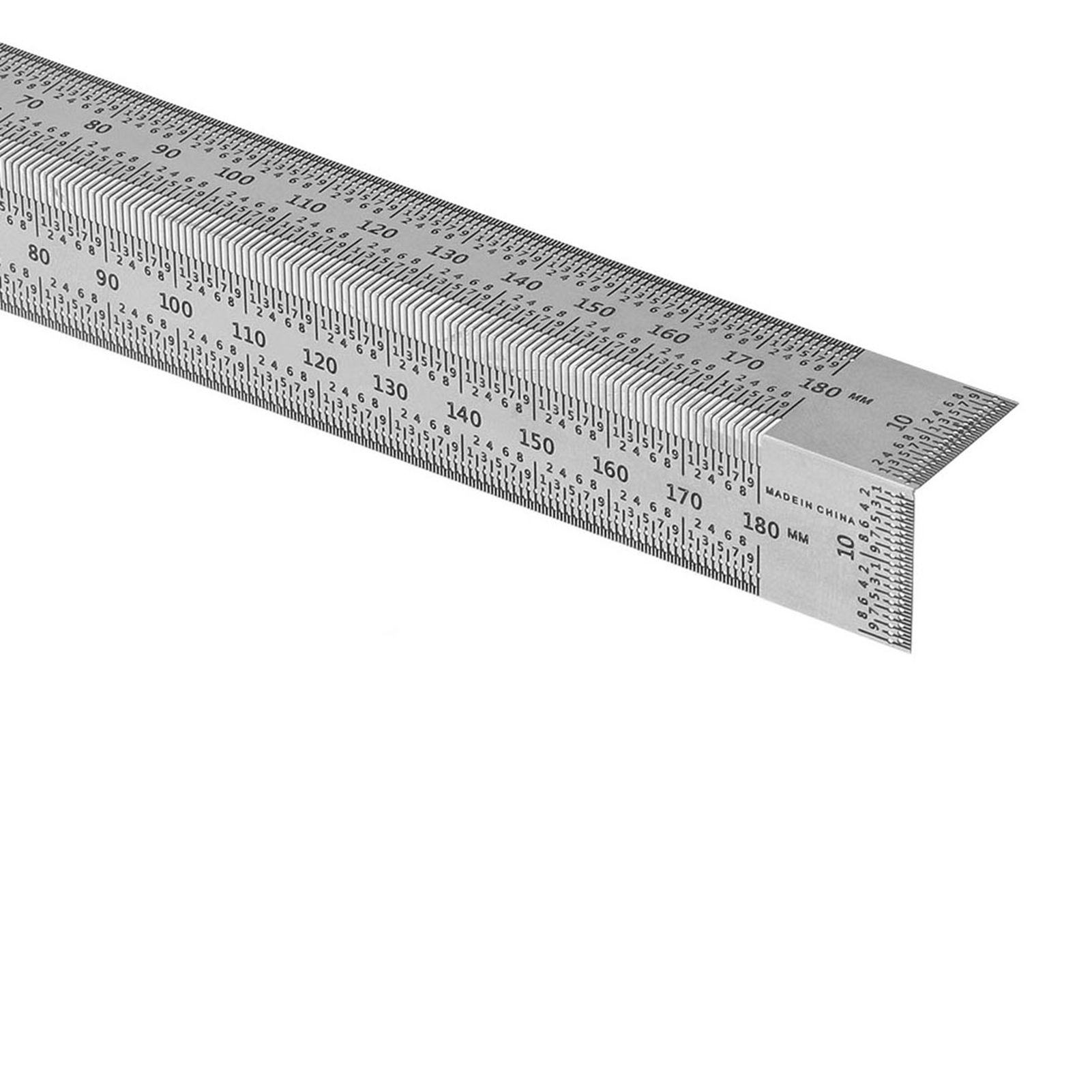 Woodworking Right Angle Ruler High Accuracy Hole Scribing Ruler 180mm Line view 13
