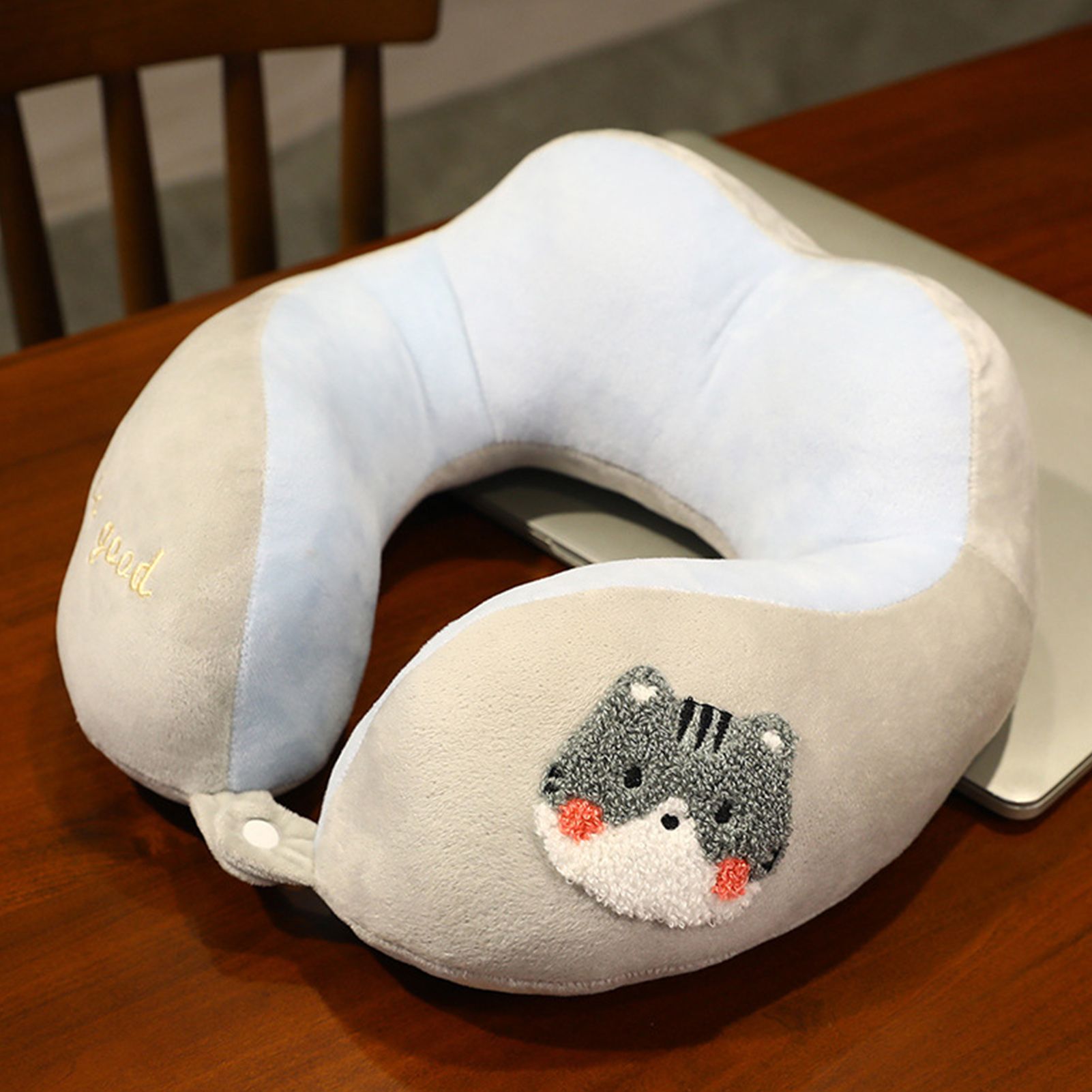 Neck Pillow Cute Animal High Resiliency U Shaped Headrest Airplane Pillow for view 2