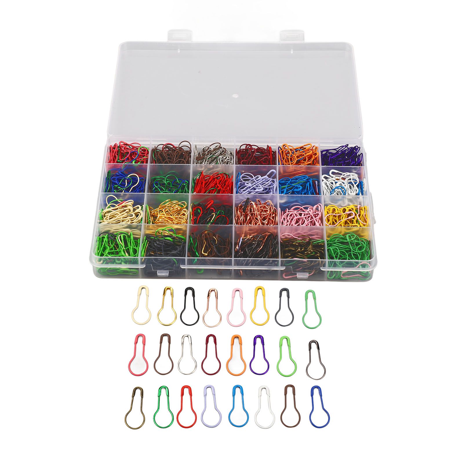 24 Color Gourd Shaped Pin 1200PCS Iron Safety Pins Marker Tag Pin for Clothing view 9