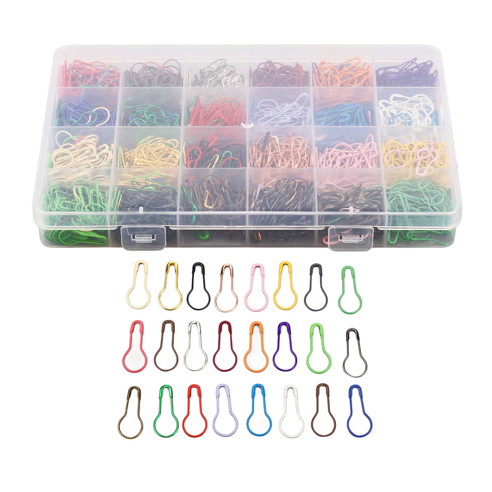 24 Color Gourd Shaped Pin 1200PCS Iron Safety Pins Marker Tag Pin for Clothing view 10