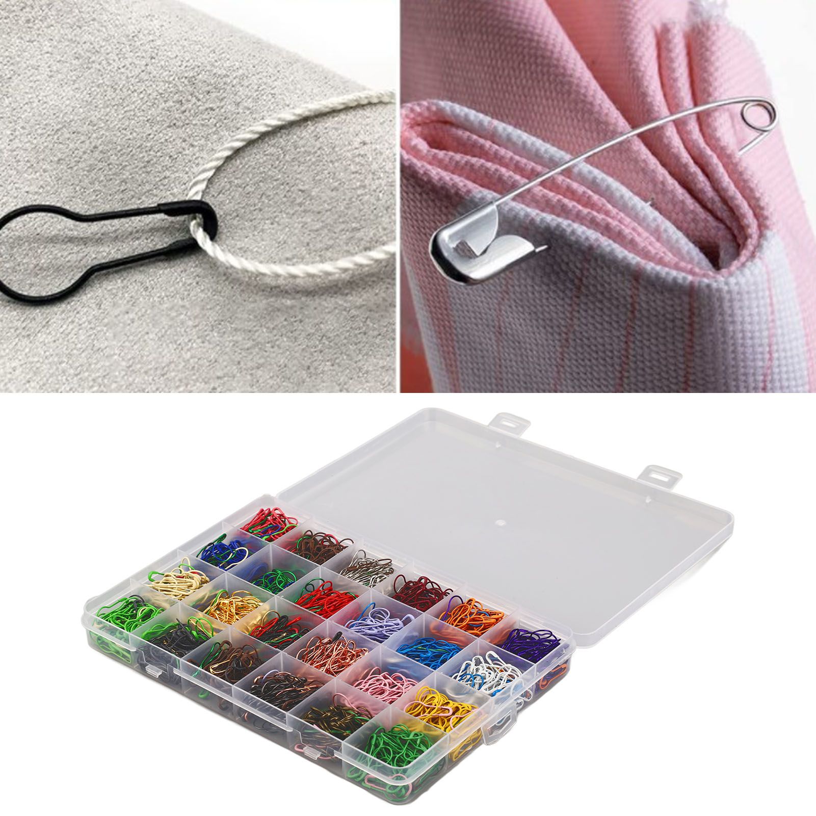 24 Color Gourd Shaped Pin 1200PCS Iron Safety Pins Marker Tag Pin for Clothing view 11