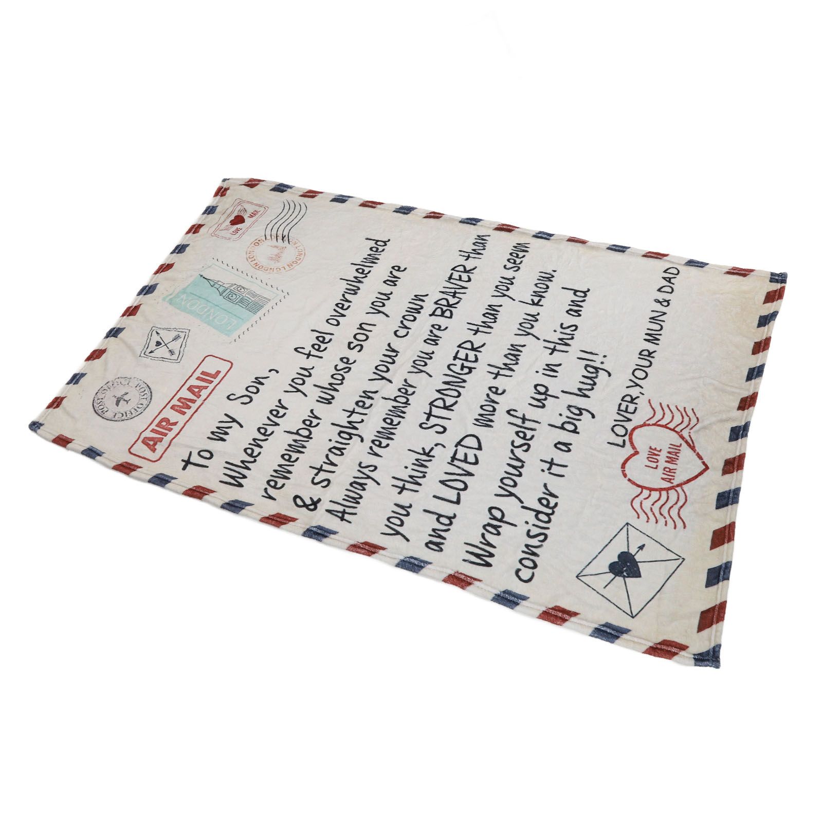 to My Son Blanket Double Sided Soft Skin Friendly Keep Warm Letter Blanket view 2