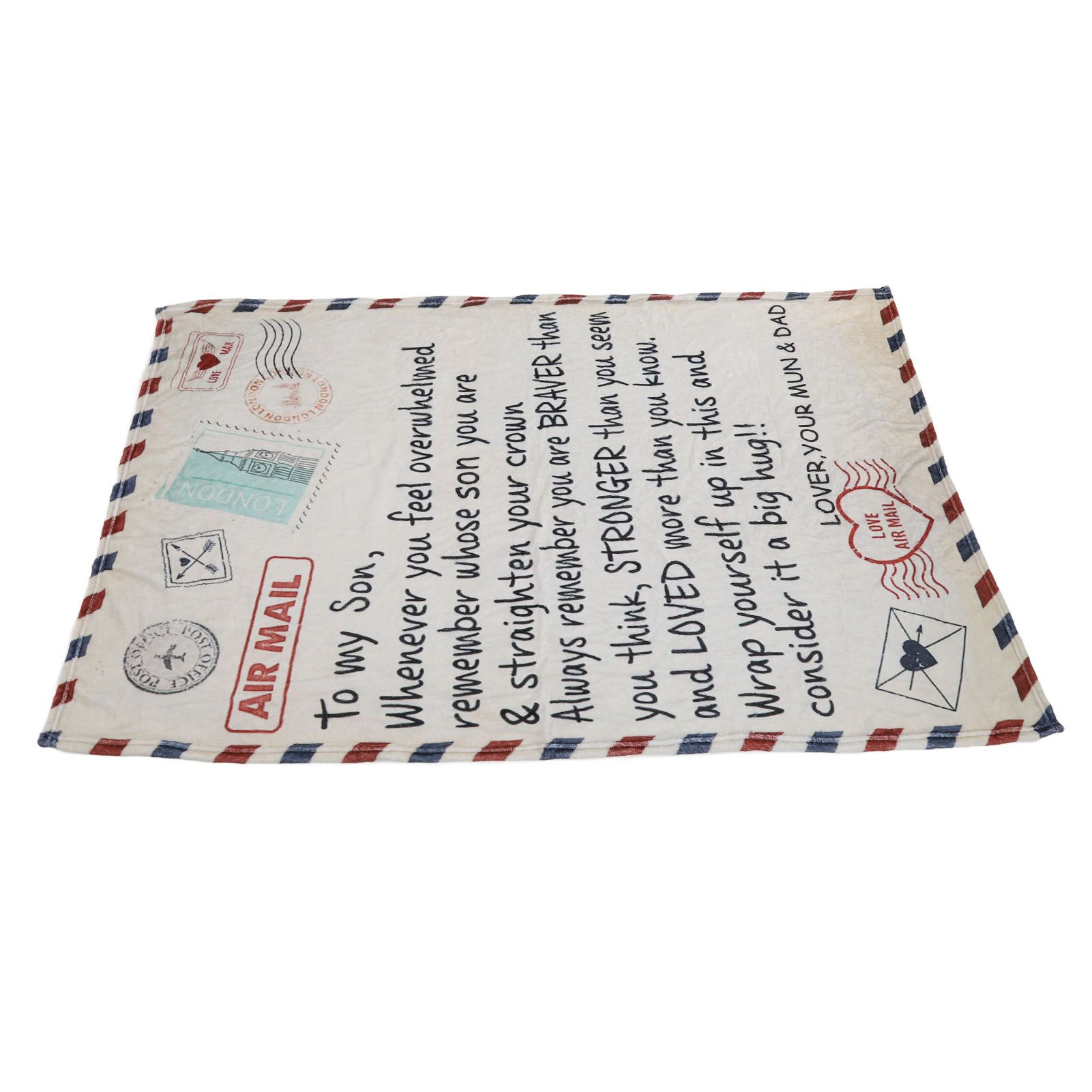 to My Son Blanket Double Sided Soft Skin Friendly Keep Warm Letter Blanket view 4