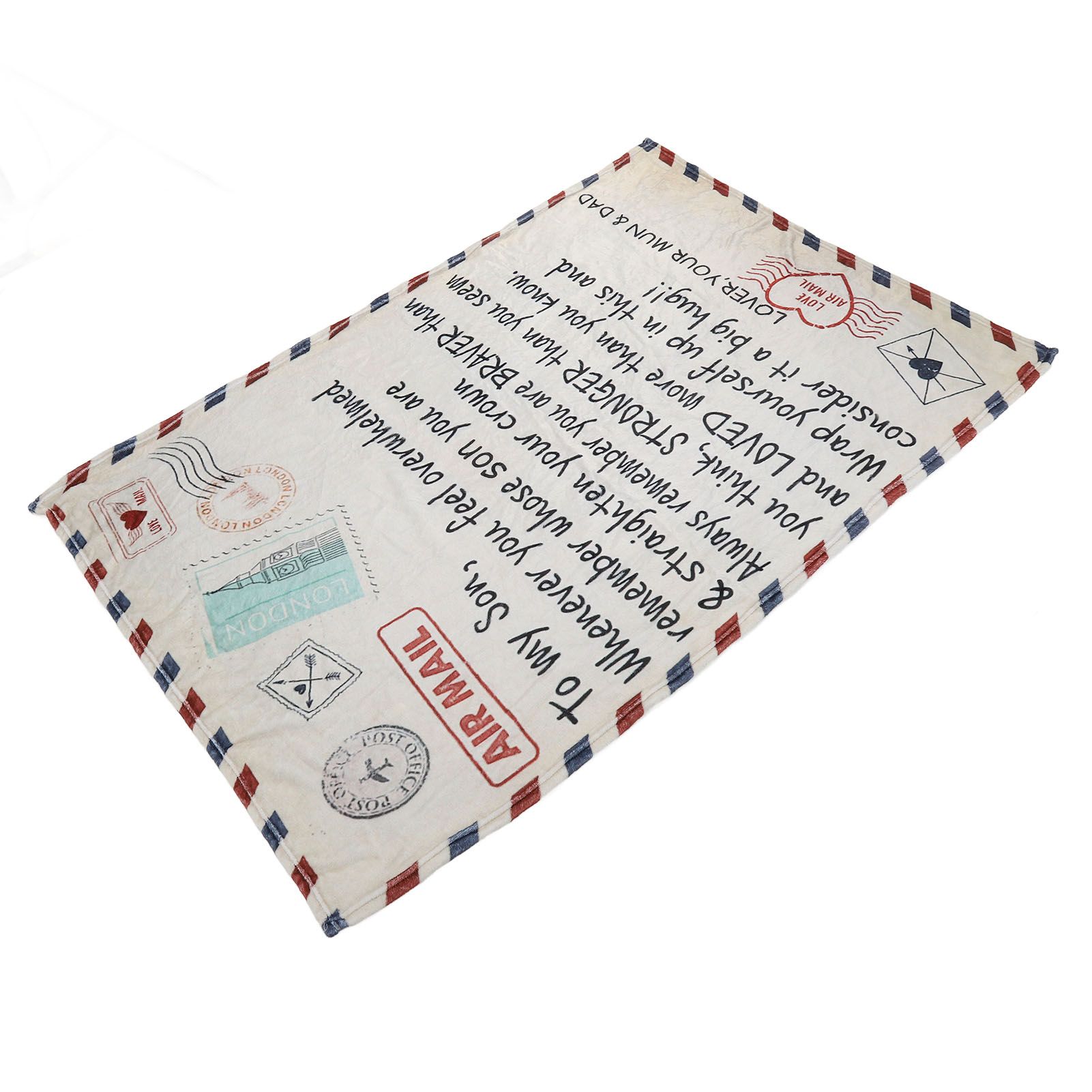 to My Son Blanket Double Sided Soft Skin Friendly Keep Warm Letter Blanket view 5