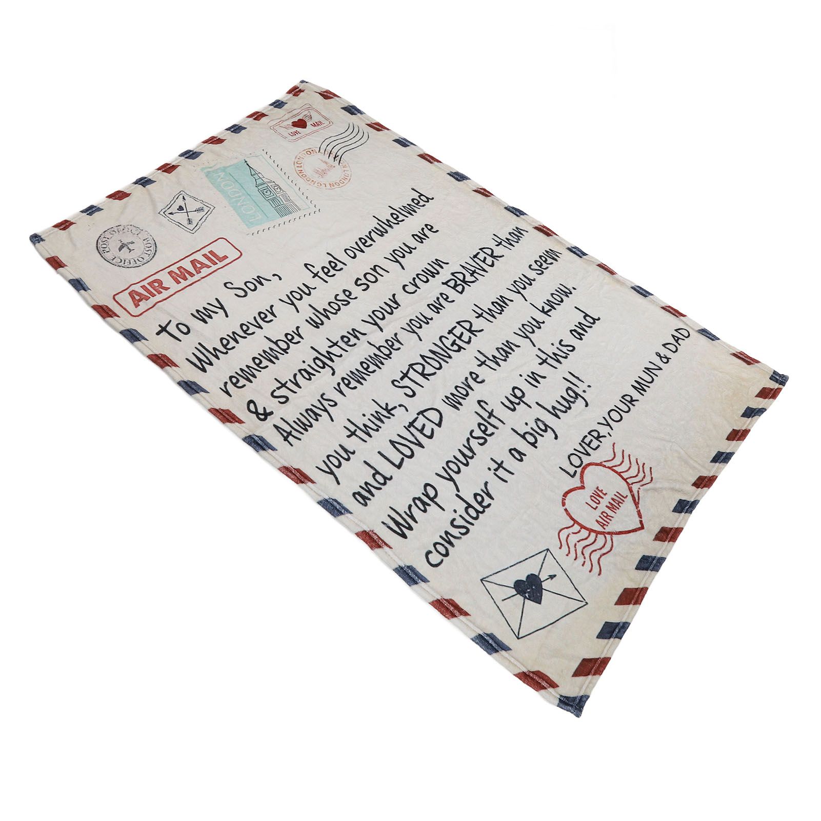 to My Son Blanket Double Sided Soft Skin Friendly Keep Warm Letter Blanket view 3