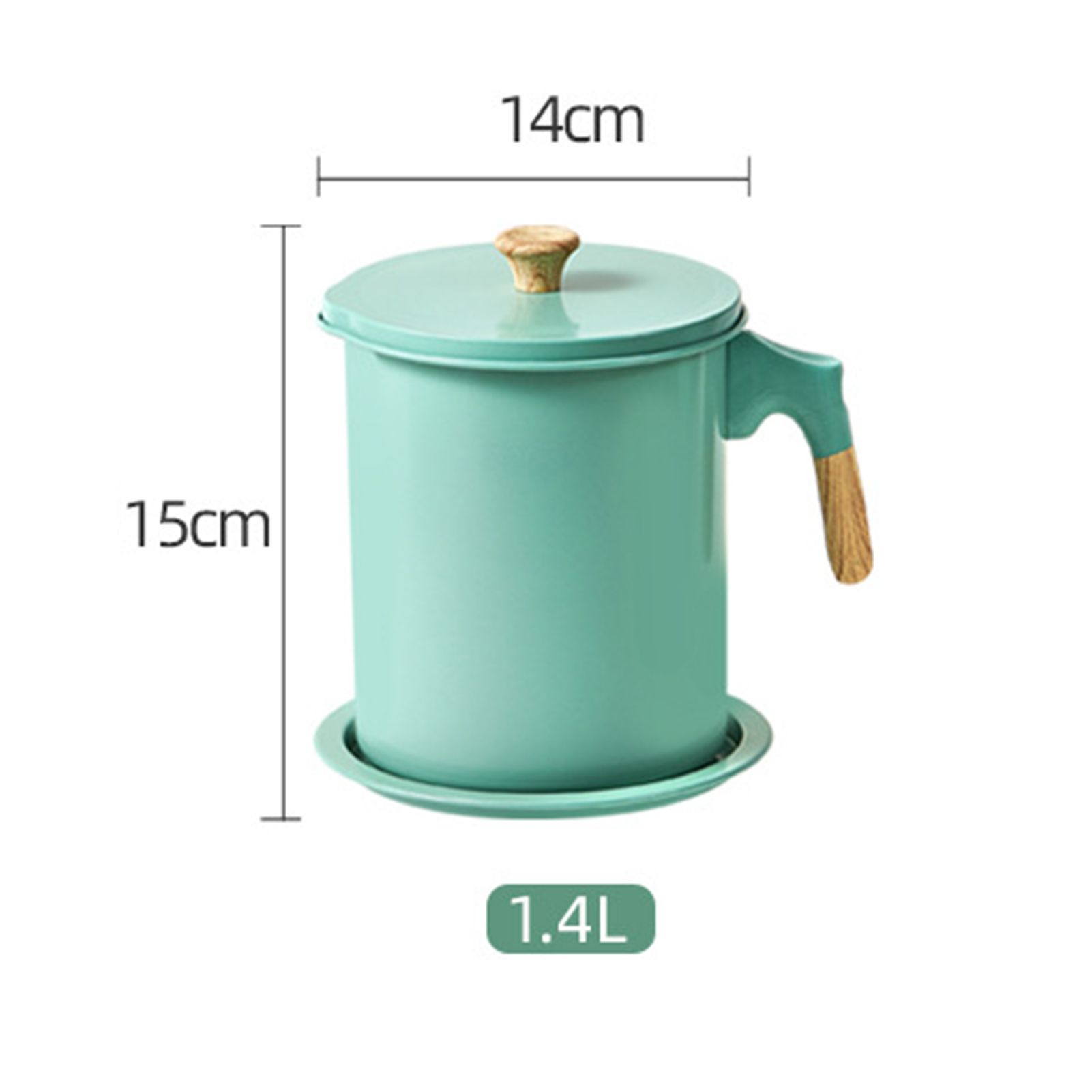 Oil Strainer Pot 1.4L Wood Grain Easy Operation No Rust Oil Storage Supplies view 2