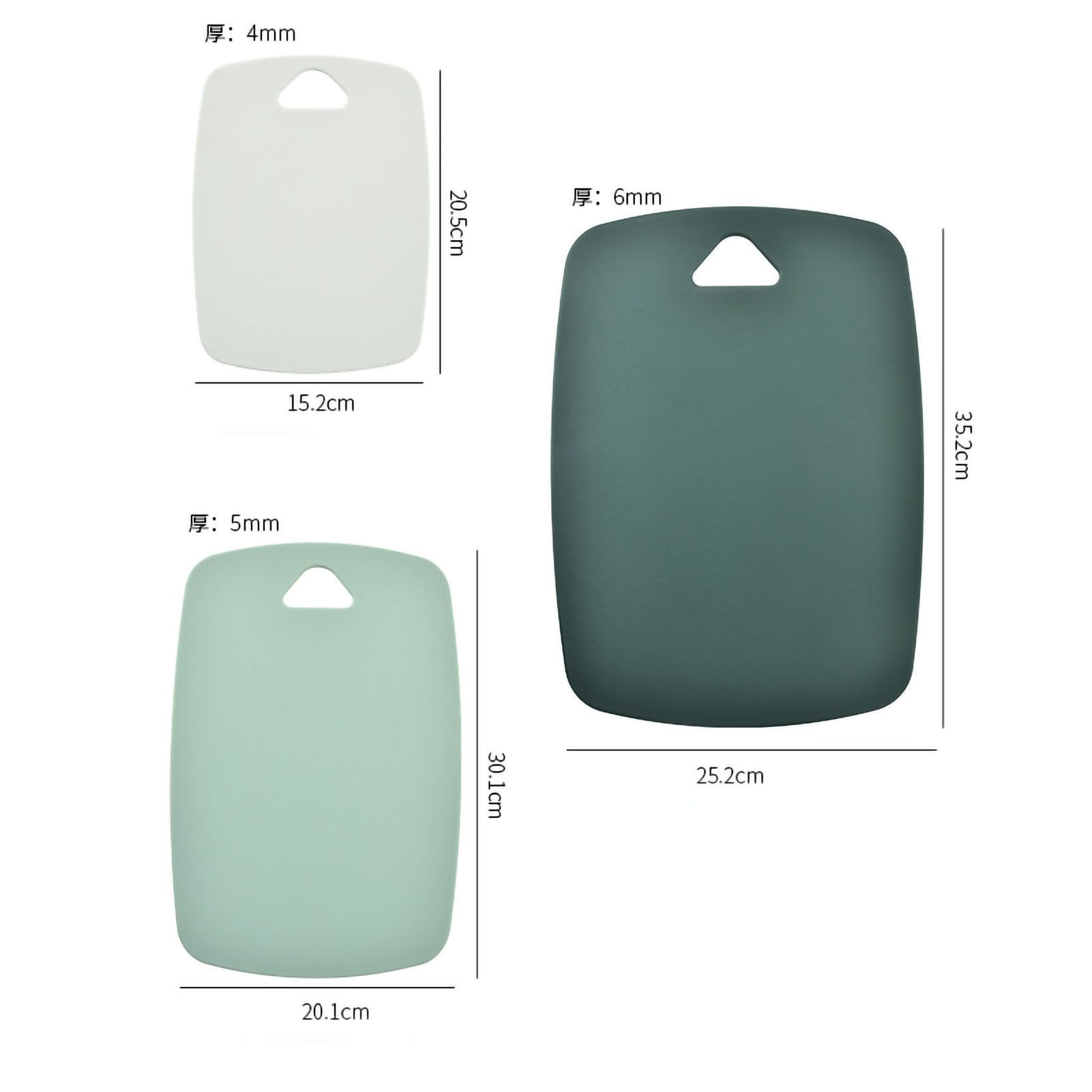 3pcs Cutting Board Set Safe PP Easy Grip Handles Multifunction Kitchen view 2