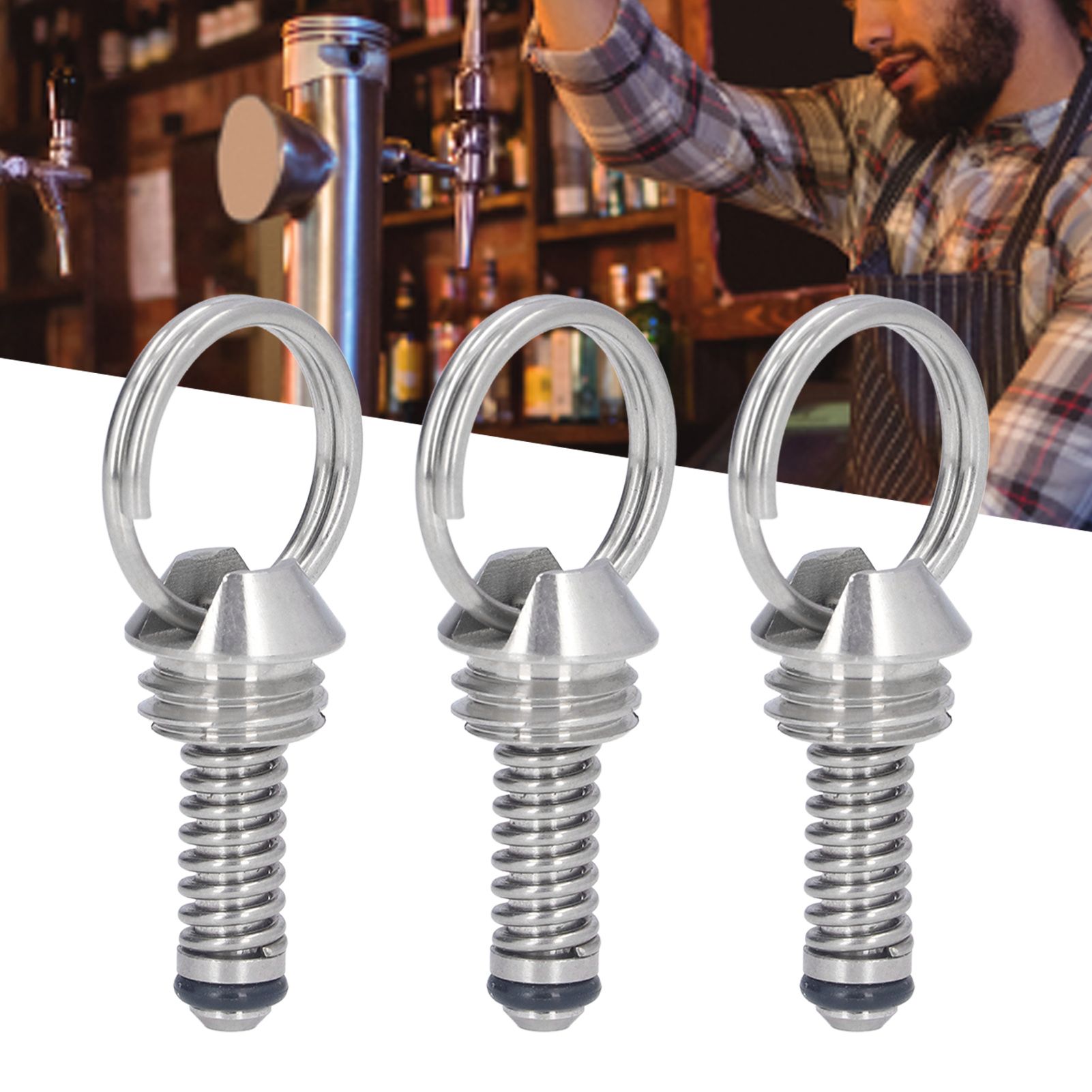 3PCS Beer Keg Relief Valve Replacement 304 Stainless Steel Keg Lid Pressure view 11