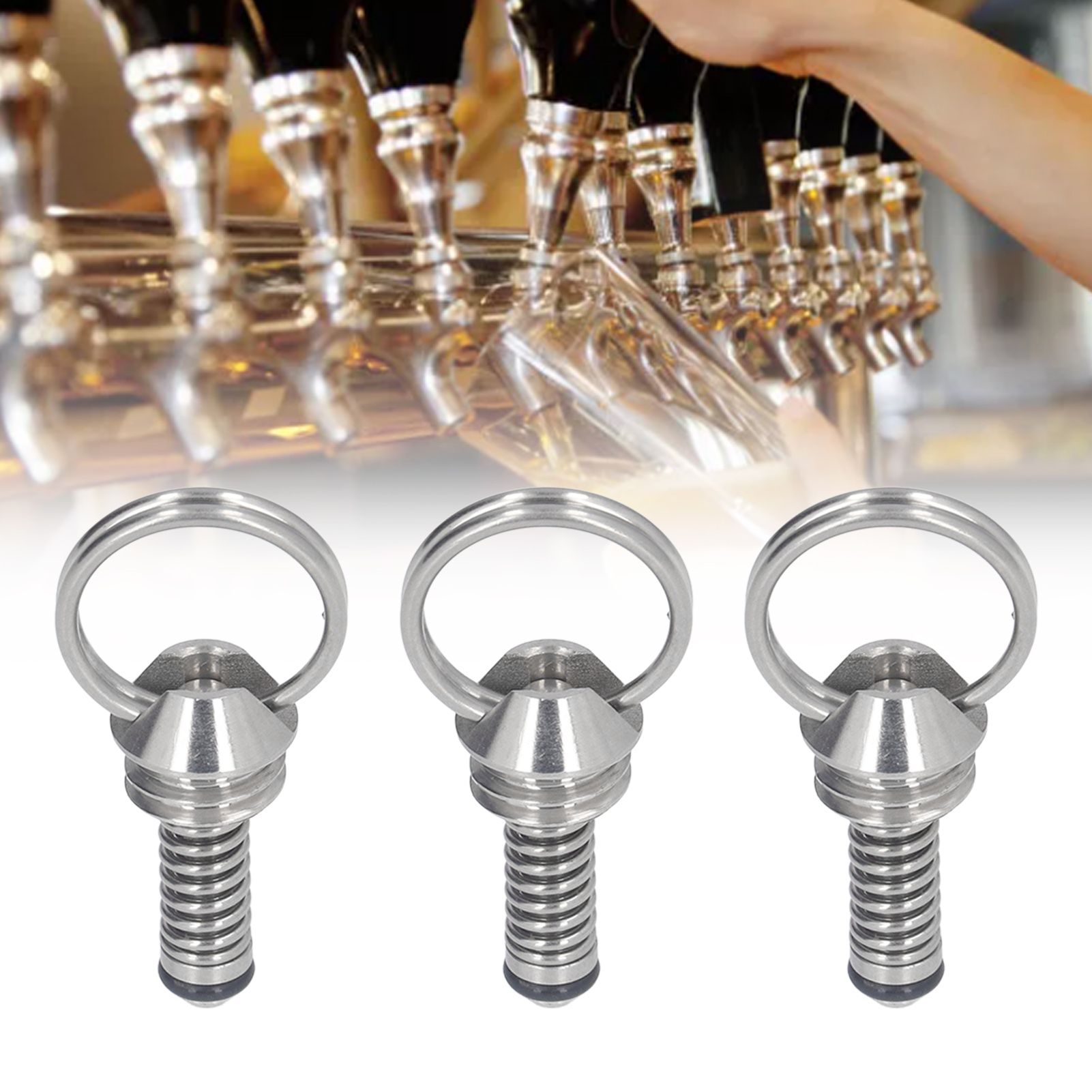 3PCS Beer Keg Relief Valve Replacement 304 Stainless Steel Keg Lid Pressure view 12