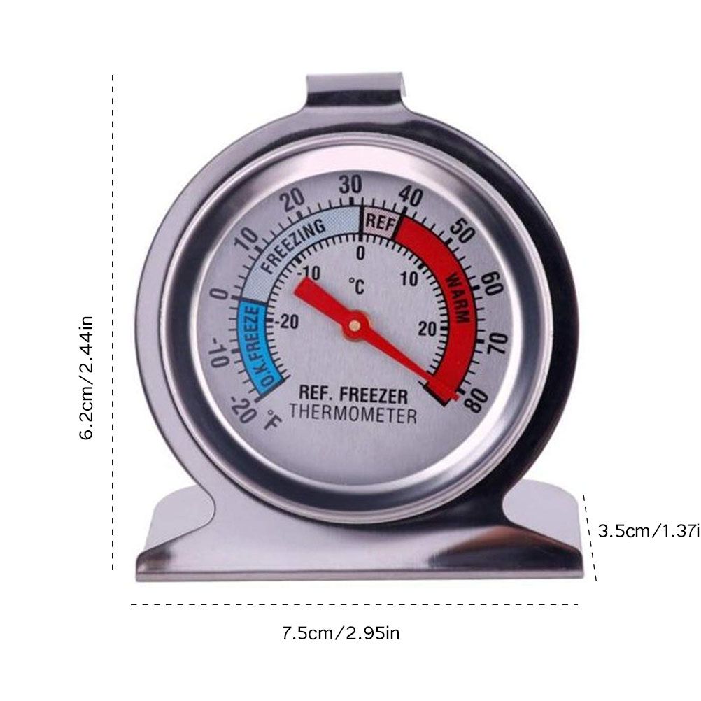 Refrigerator Thermometers Large Dial Fridge Freezer Thermometer with Hook view 2