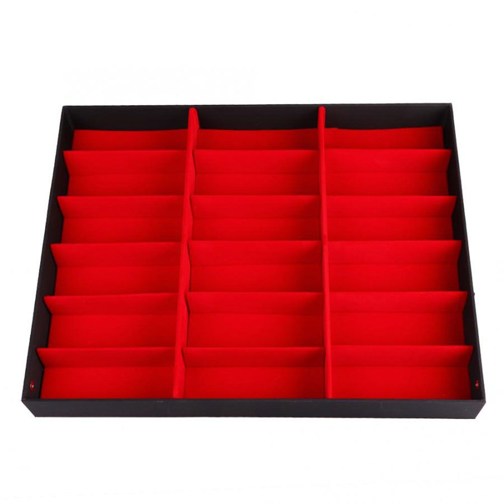 18 Grids PU Leather Eyeglass Glass Display Storage Cases Folding Cover view 4