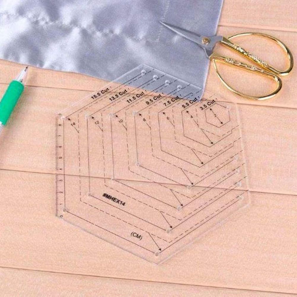 4 pcs/set Sewing Ruler Acrylic Handmade Quilt Templates Stencil Grade Ruler view 8