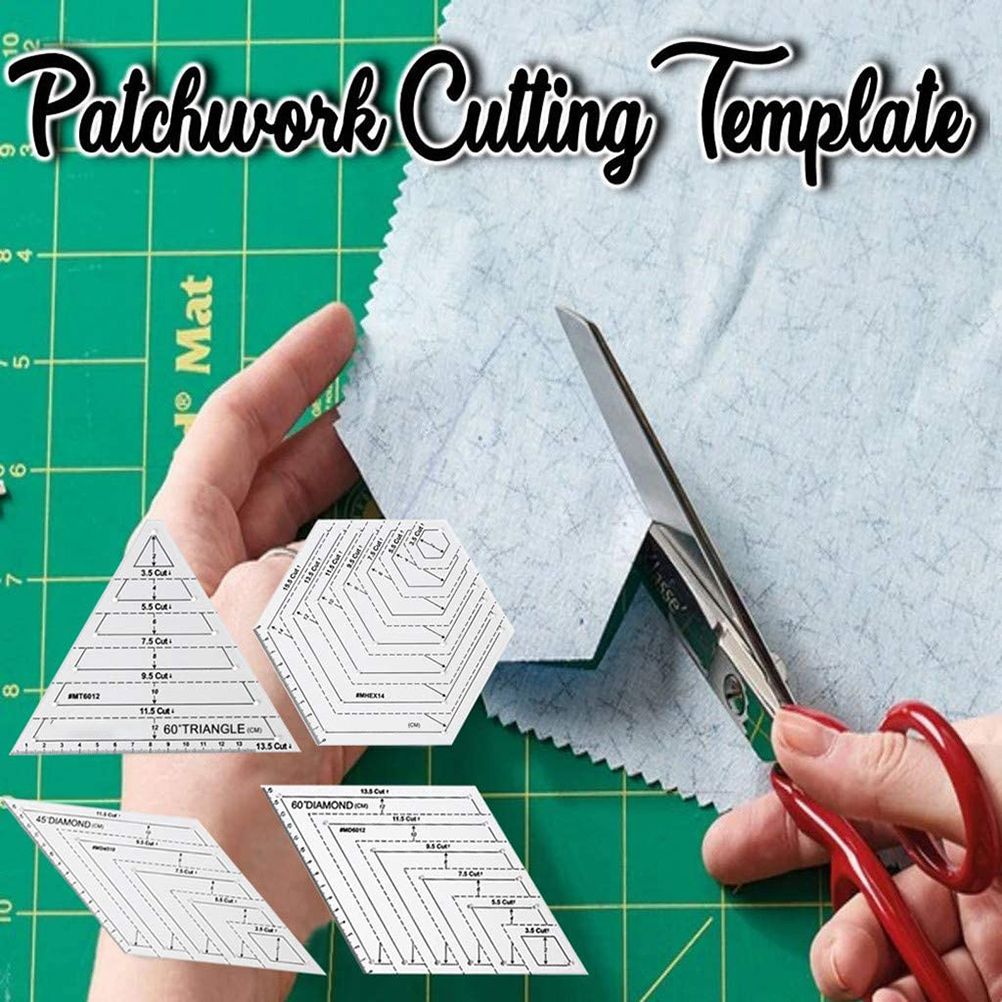 4 pcs/set Sewing Ruler Acrylic Handmade Quilt Templates Stencil Grade Ruler view 9