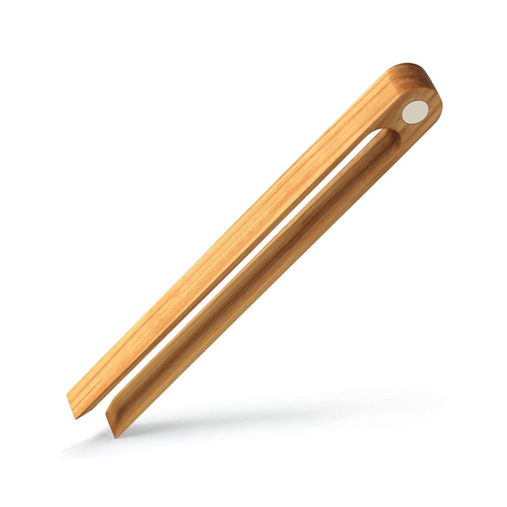 Magnetic Bamboo Toaster Tongs Kitchen Toast Tongs for Cooking Natural Bamboo — image 1