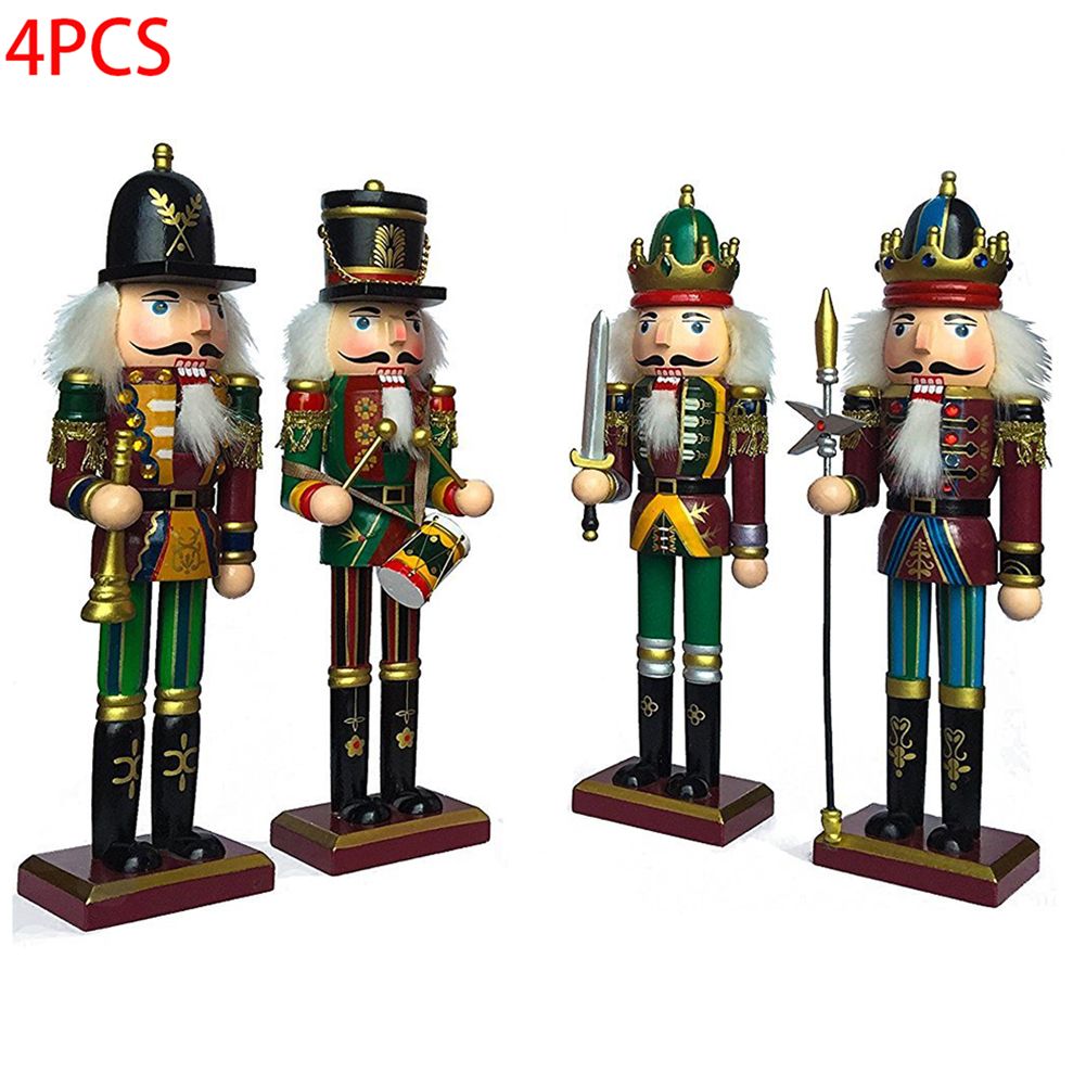 4Pcs 30cm Christmas Nutcracker Soldiers Wooden Soldier Nutcracker on Stand view 11