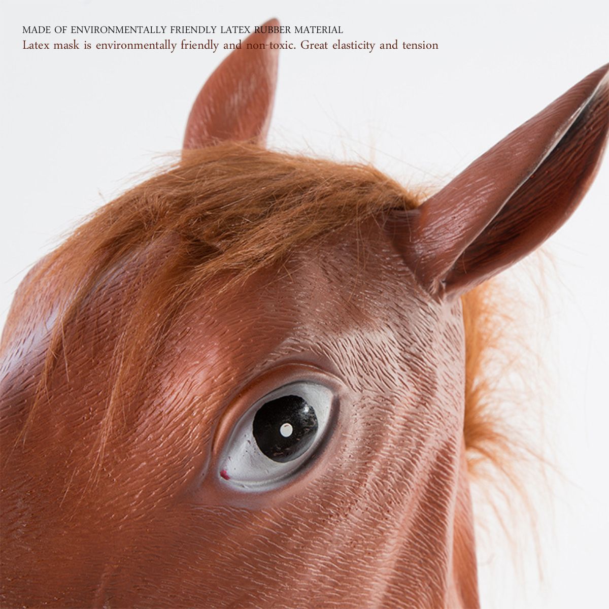 Horse Head Mask Novelty Cosplay Masquerade Halloween Funny Latex Animal Head Mask view 6