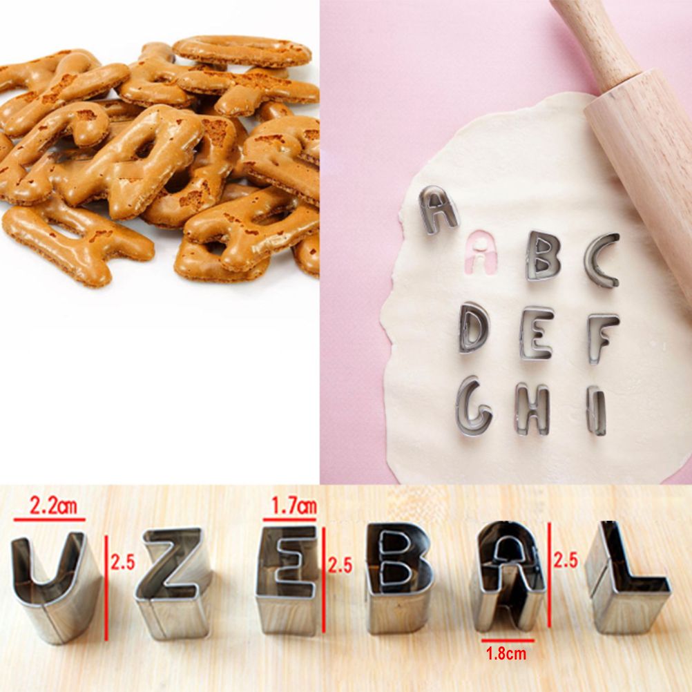 Mini Letter Cutters Stainless Steel Alphabet Cutter Set Baking Mold Tools for view 2