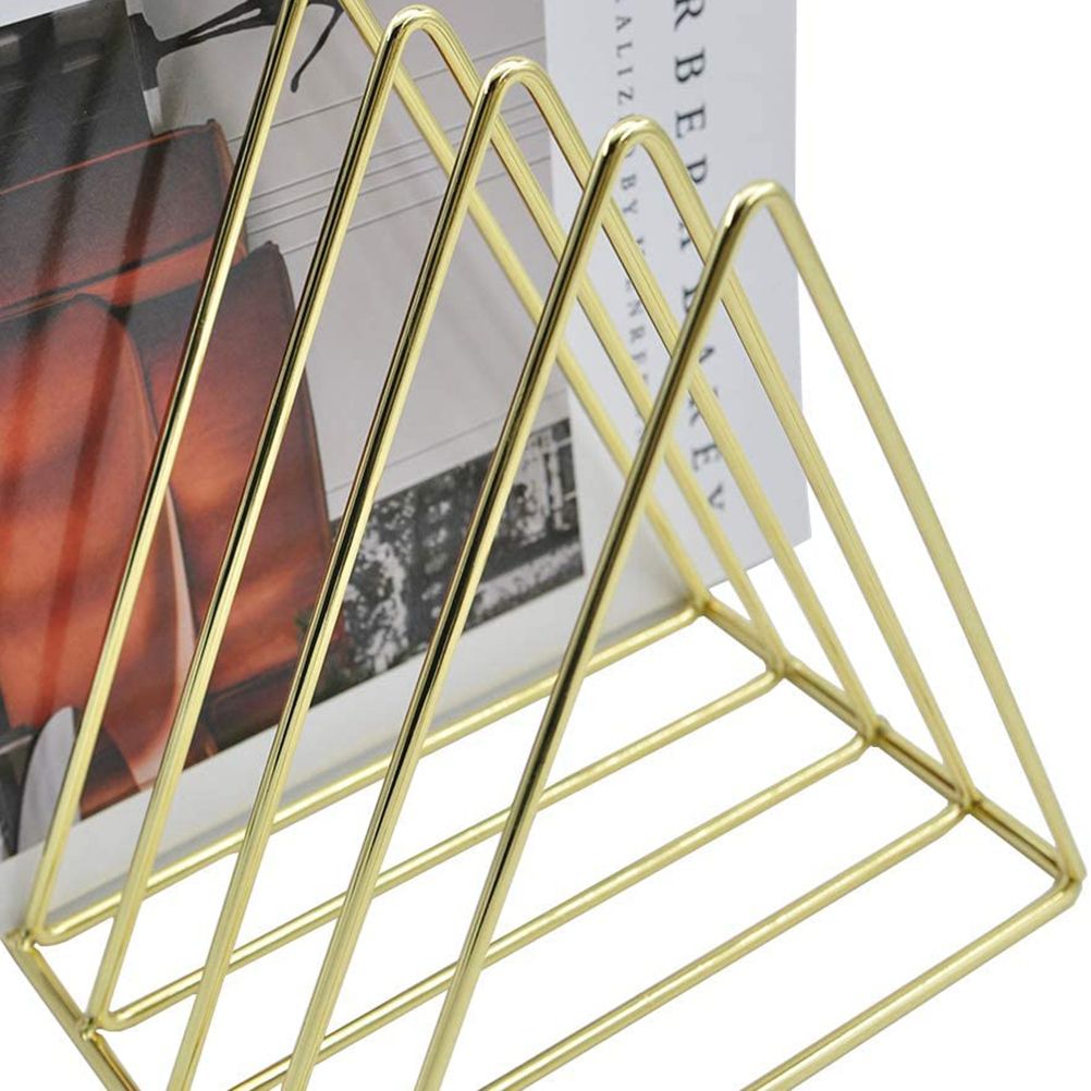File Holder Organizer Triangle Record Album Holder Magazine Wire Rack Desk view 7