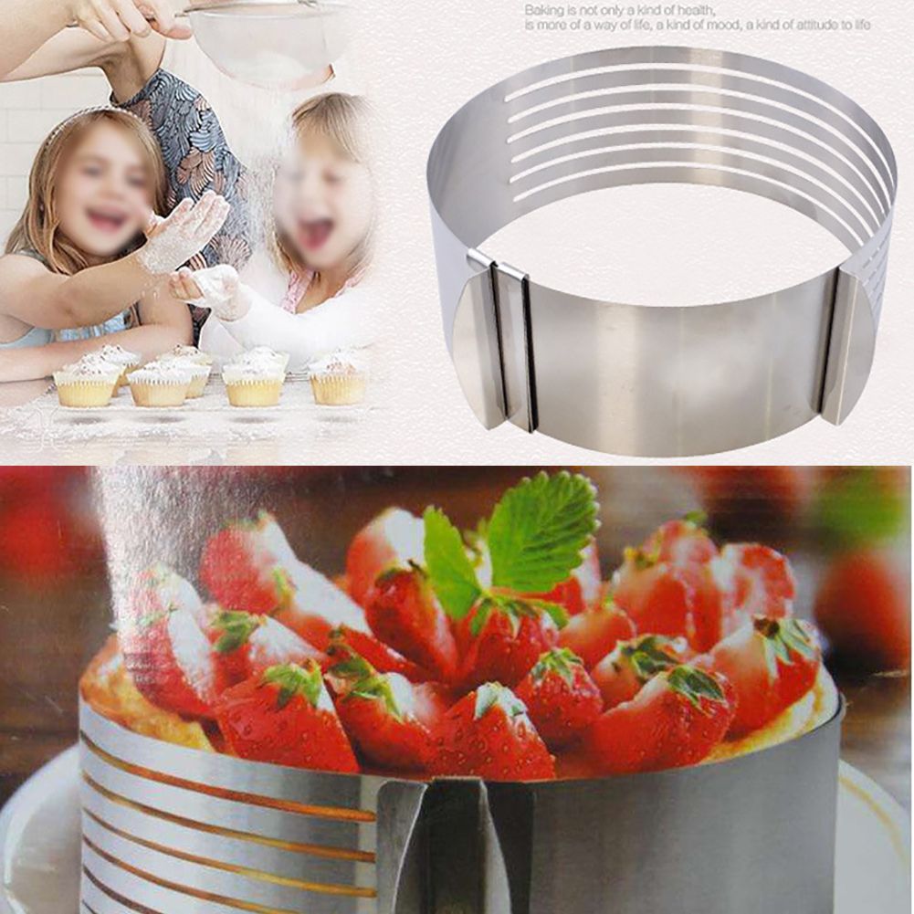 16-20cm Stainless Steel Adjustable Cake Ring Telescopic Cake Cutter Kit Mousse view 4