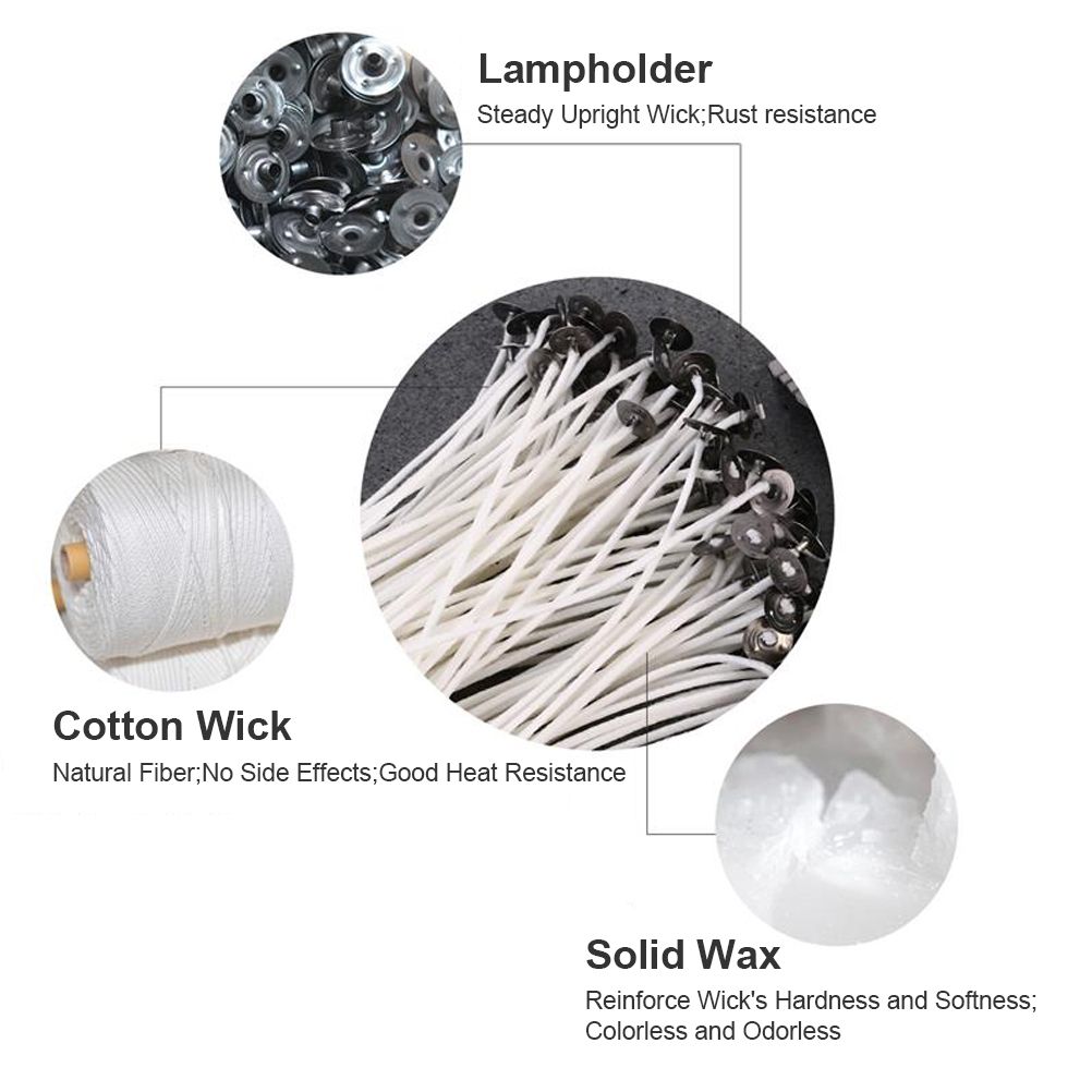 150PCS 9/15/20cm Candle Wick Cotton Thread Round Wick for Candle Wax view 3