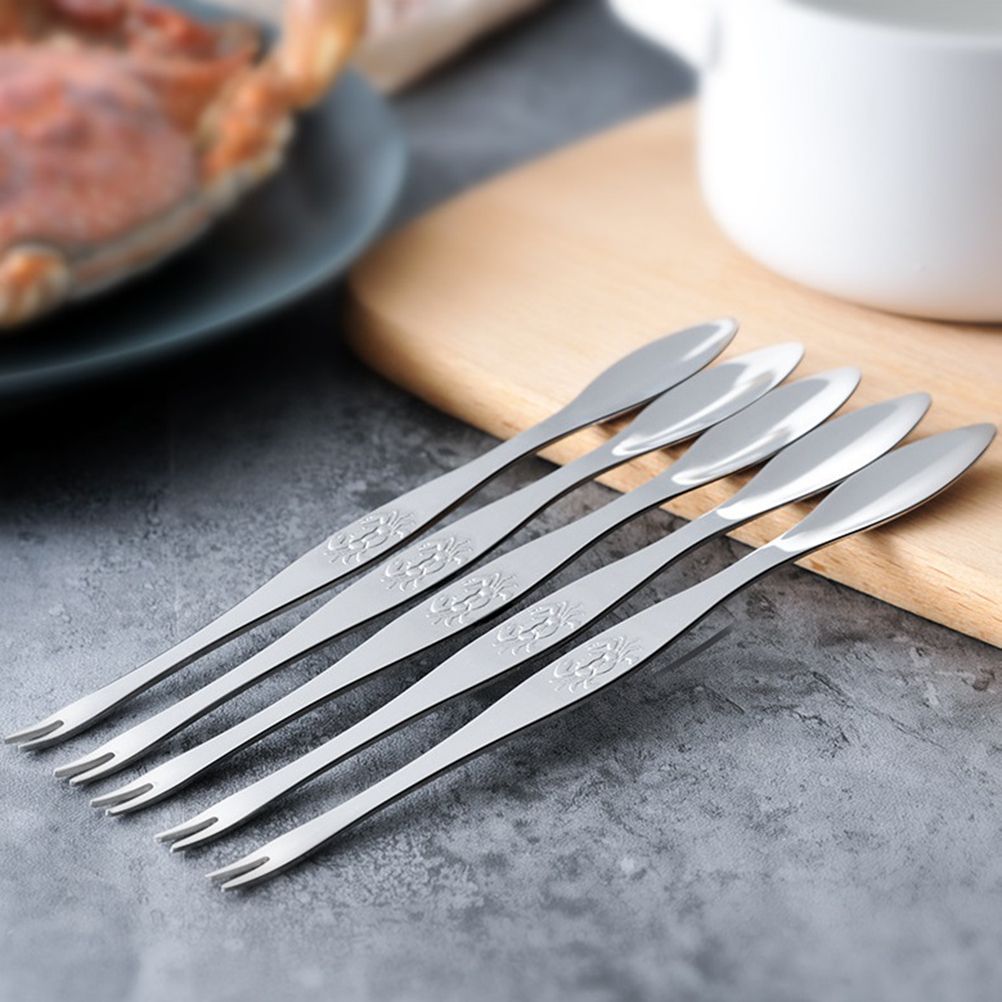 Stainless Steel Seafood Tools Crab Fork Spoon Crab Needle Multipurpose Meat Spoon view 2