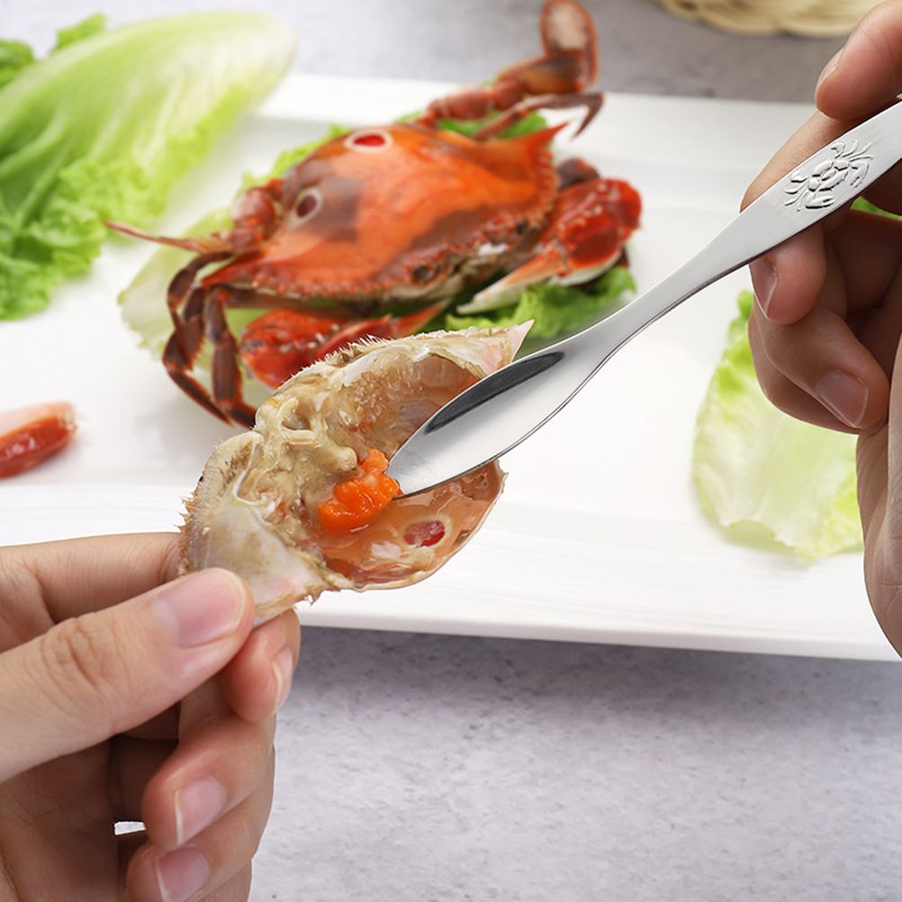 Stainless Steel Seafood Tools Crab Fork Spoon Crab Needle Multipurpose Meat Spoon view 7