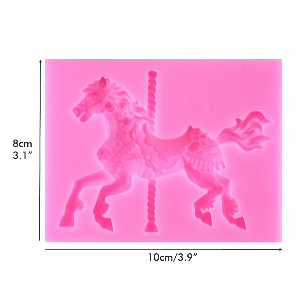 Silicone Mold 3D Carousel Horse Chocolate Mold Non Stick Fondant Mold for view 7