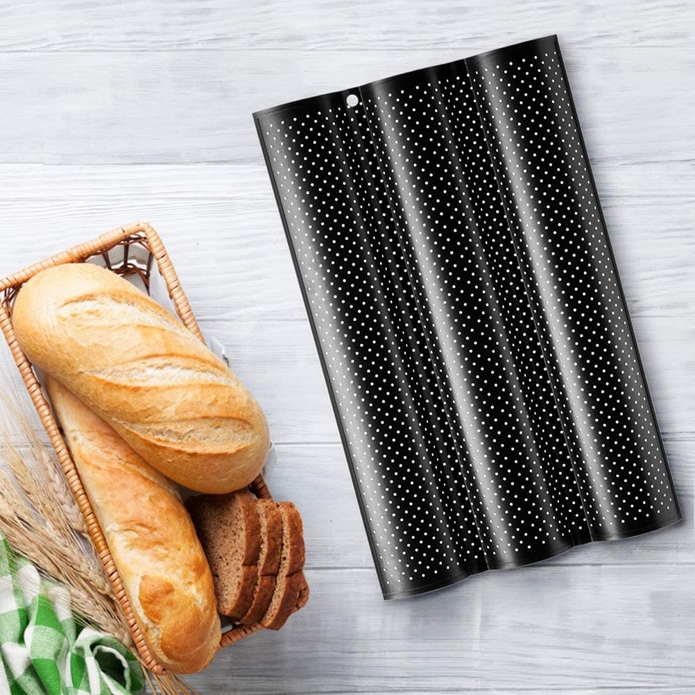 3 Loaf Baguette Pan French Bread Baking Pan Nonstick Bake Mold Toast Cooking view 3