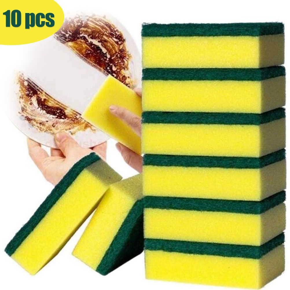 10Pcs Non Scratch Scrub Sponge Super Absorbent Multi Use Cleaning Sponges for — image 1