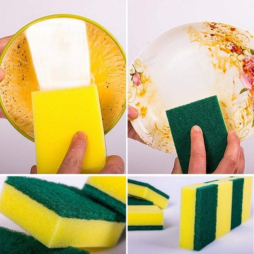 10Pcs Non Scratch Scrub Sponge Super Absorbent Multi Use Cleaning Sponges for view 5