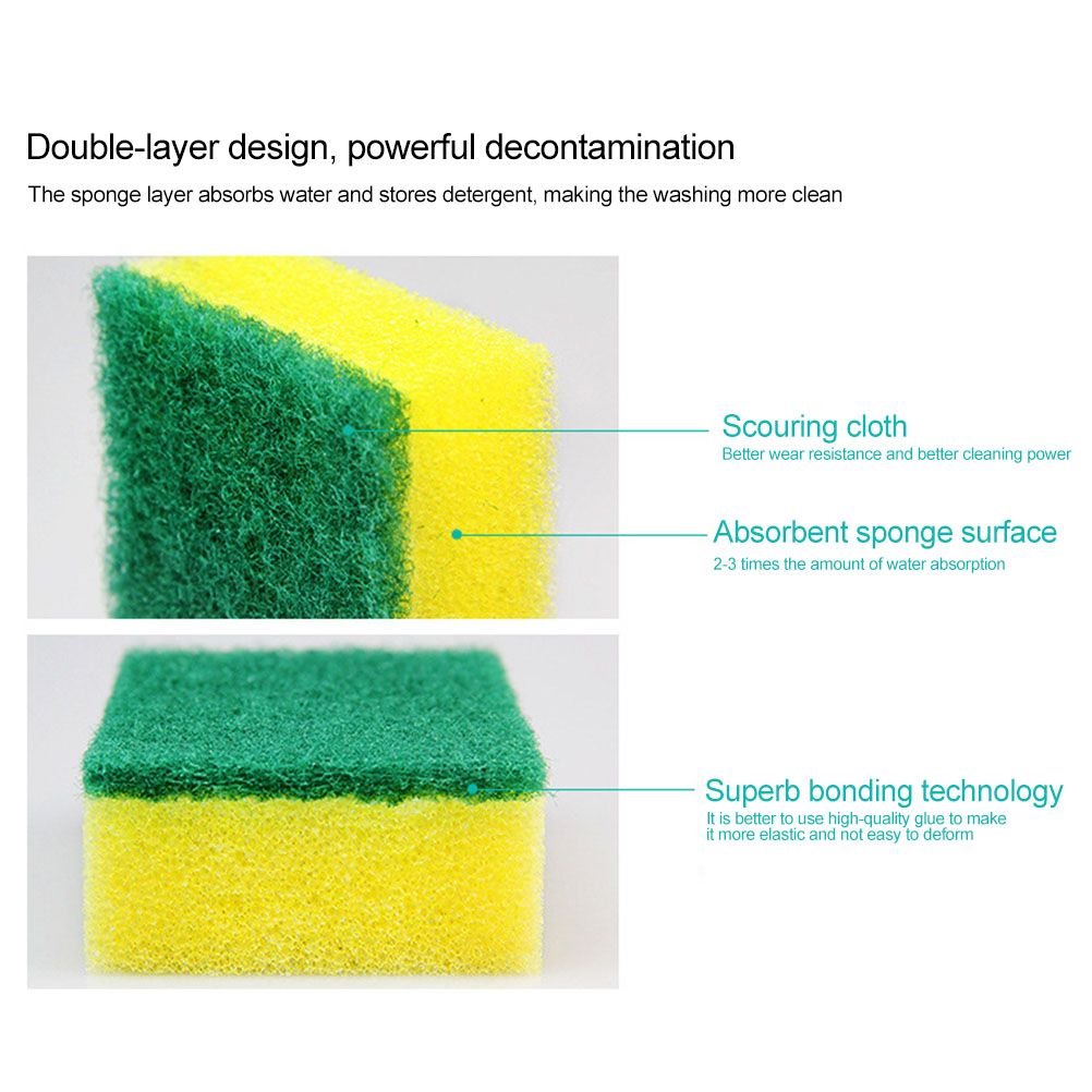 10Pcs Non Scratch Scrub Sponge Super Absorbent Multi Use Cleaning Sponges for view 7