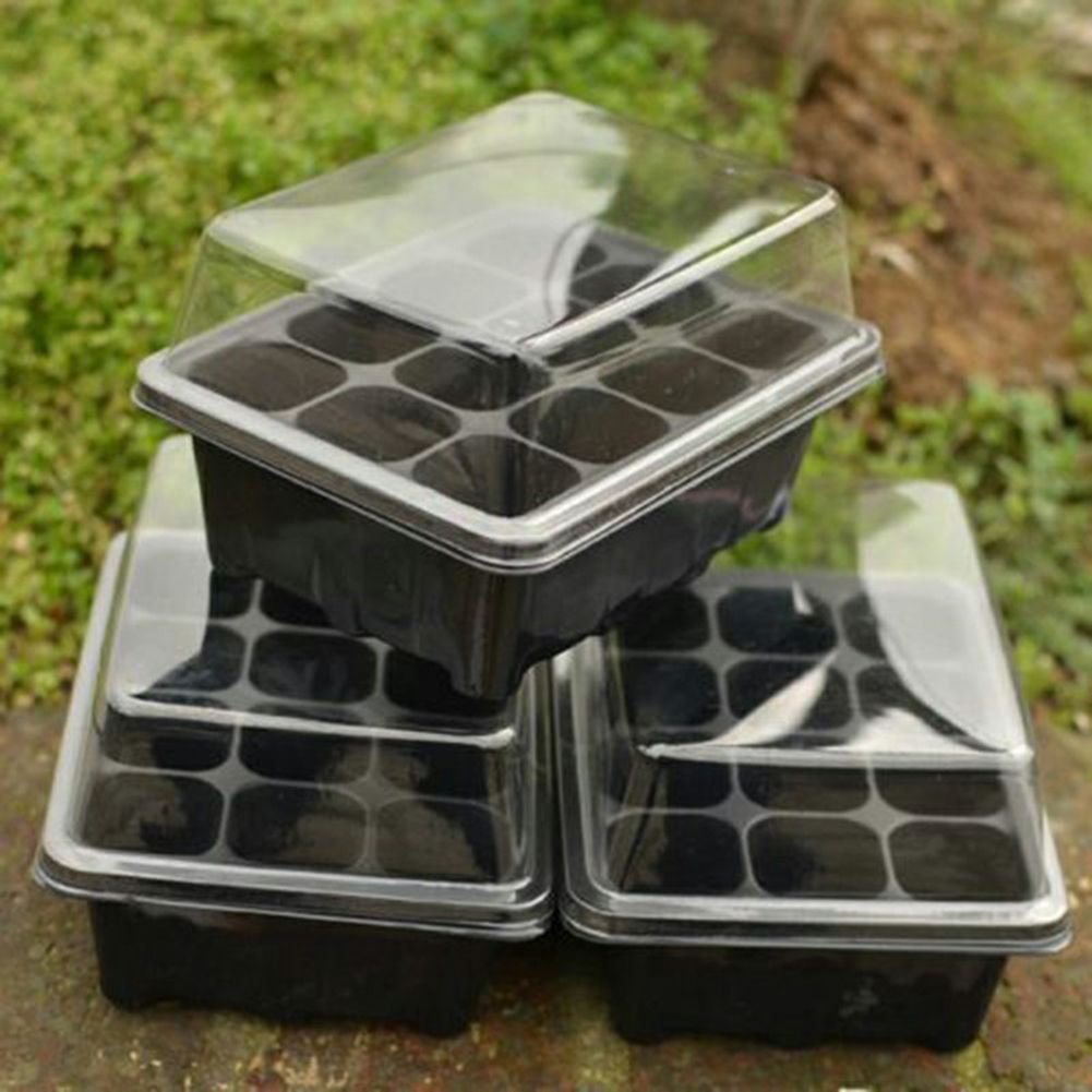 Seed Starter Kit 12 Cells Seedling Trays Gardening Germination Tray Plant Grow view 3